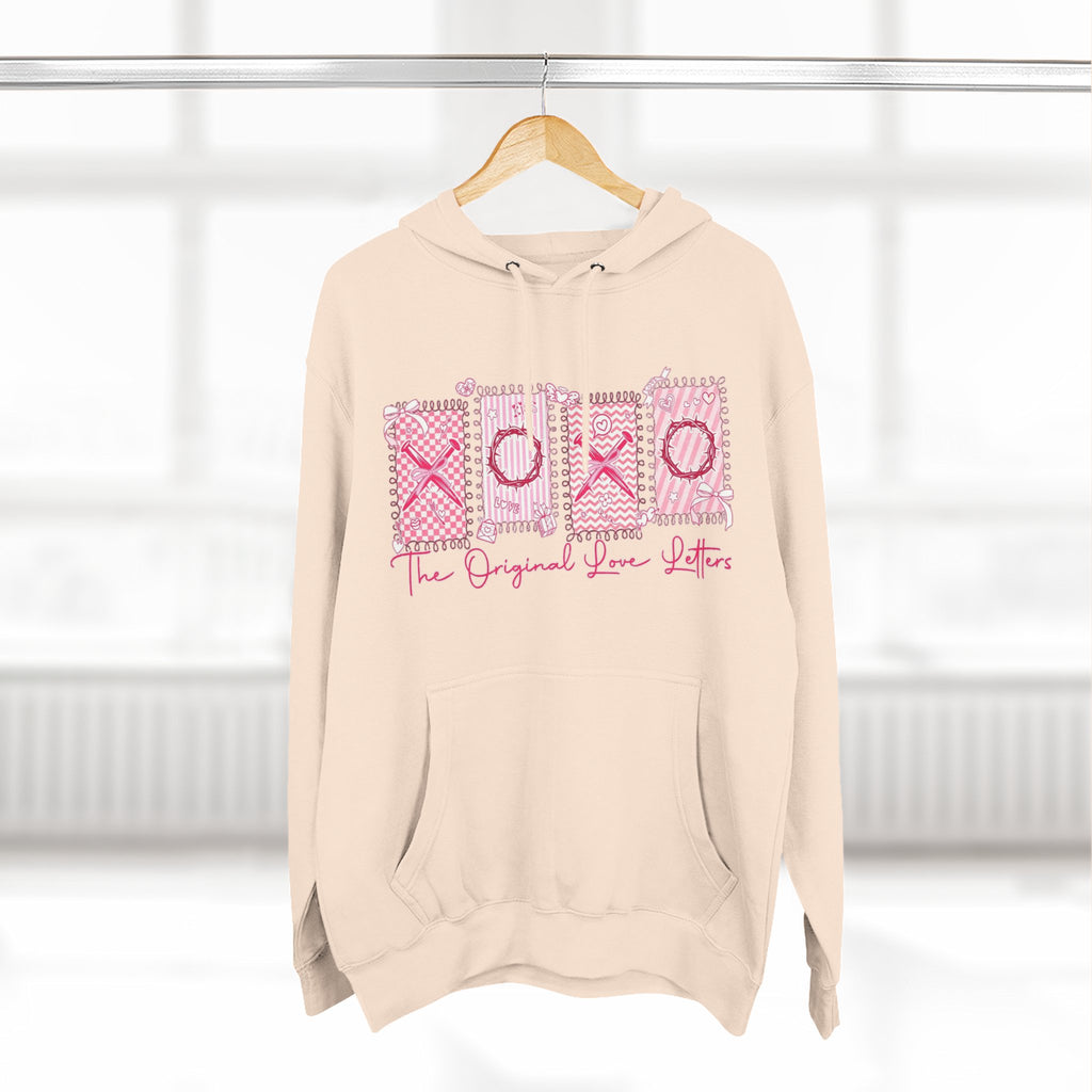 Hoodie  Pink XOXO Three Panel Love Letters Fleece Hoodie