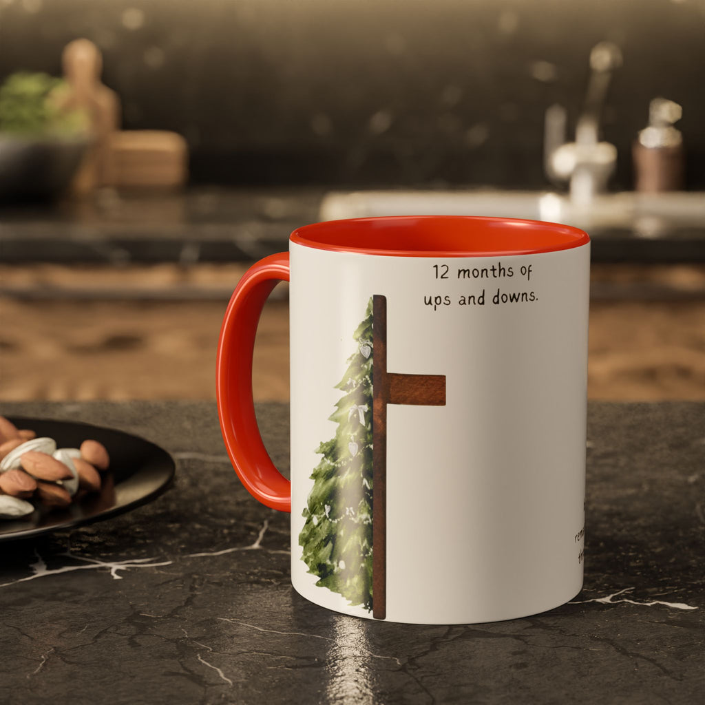 Christian Cross & Pine Tree Mug — Faith Reminder Coffee Cup (11oz/15oz)
