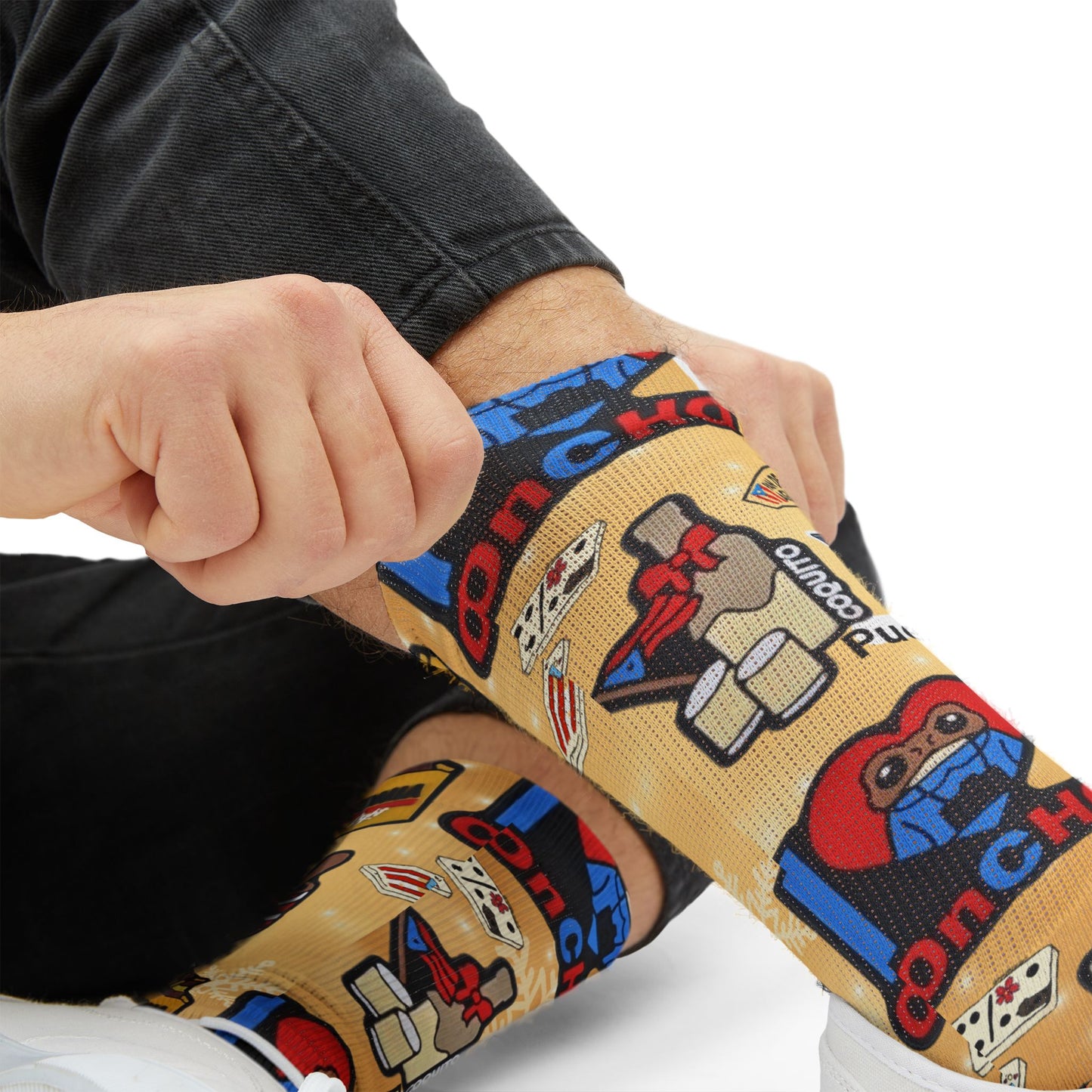 Puerto Rico Graphic Socks  Cute Island Icons Sublimation Crew Socks