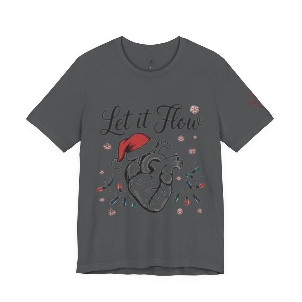 Let It Flow Heart Tee  Christmas Anatomical Heart Shirt
