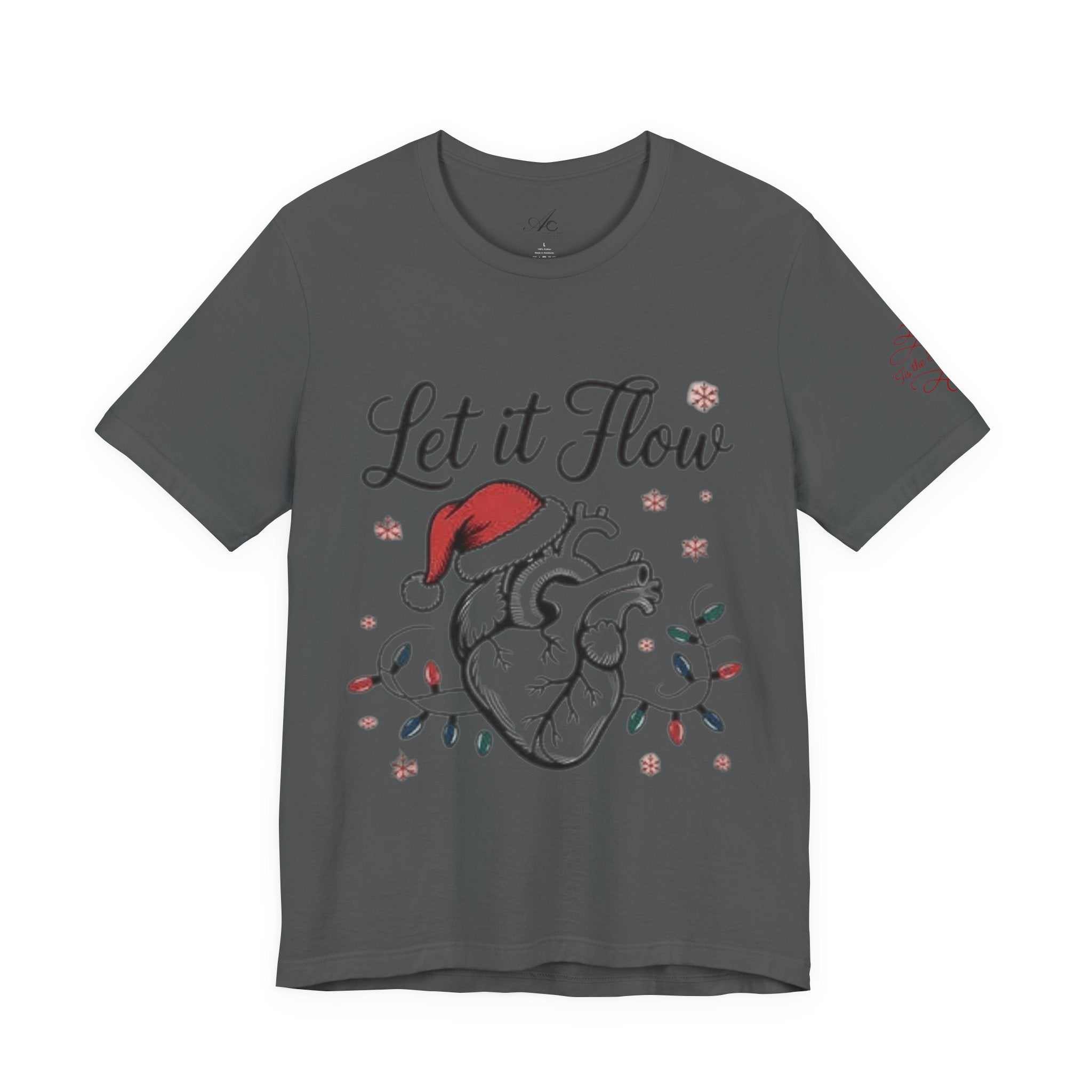 Let It Flow Heart Tee  Christmas Anatomical Heart Shirt