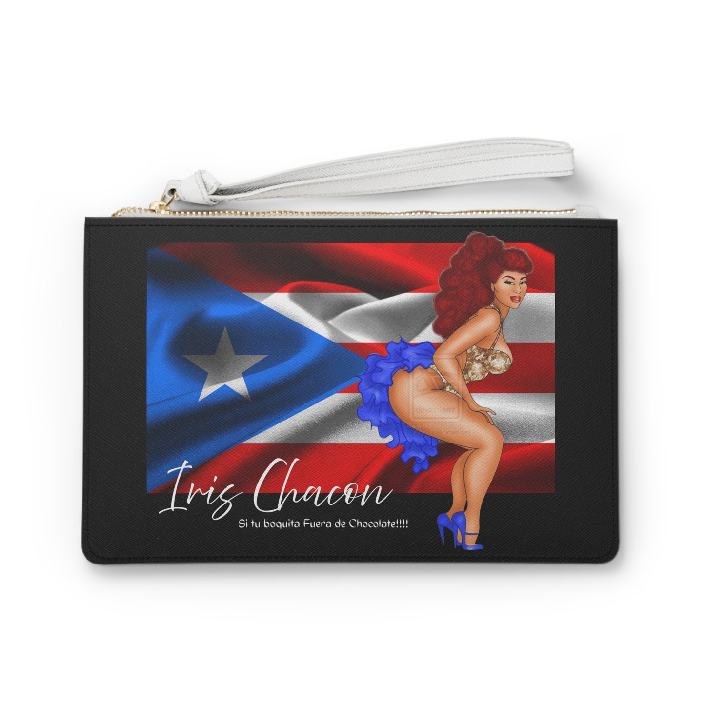 Iris Chacon Puerto Rican Clutch Bag, Beach Accessory, Party Purse, Fun Night Out, Gift for Her, Stylish Handbag