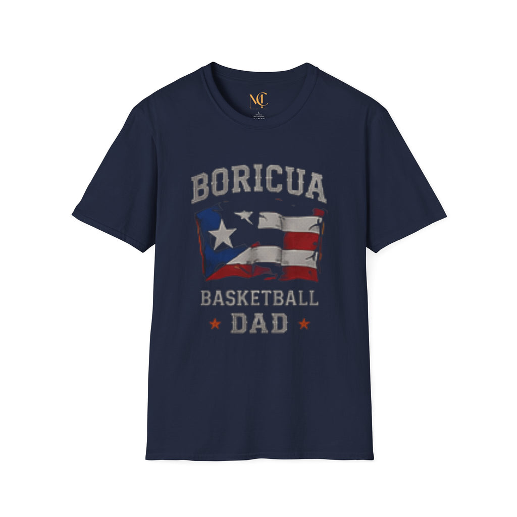 Boricua Basketball Dad T-Shirt — Puerto Rican Flag Pride Tee