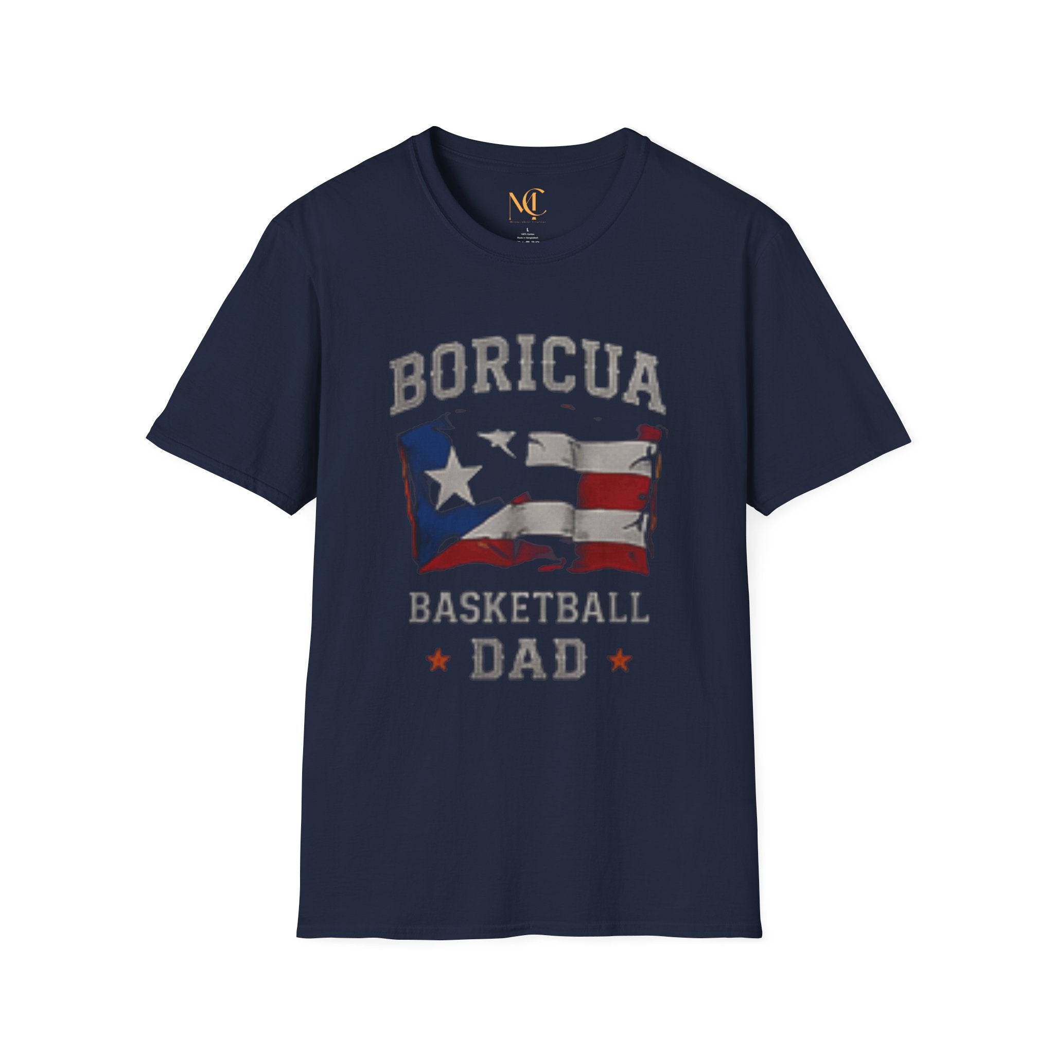 Boricua Basketball Dad T-Shirt — Puerto Rican Flag Pride Tee