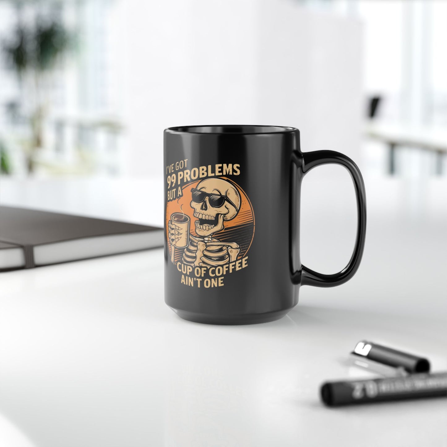 Pumpkin Spice & Everything Fright Skull Coffee Mug