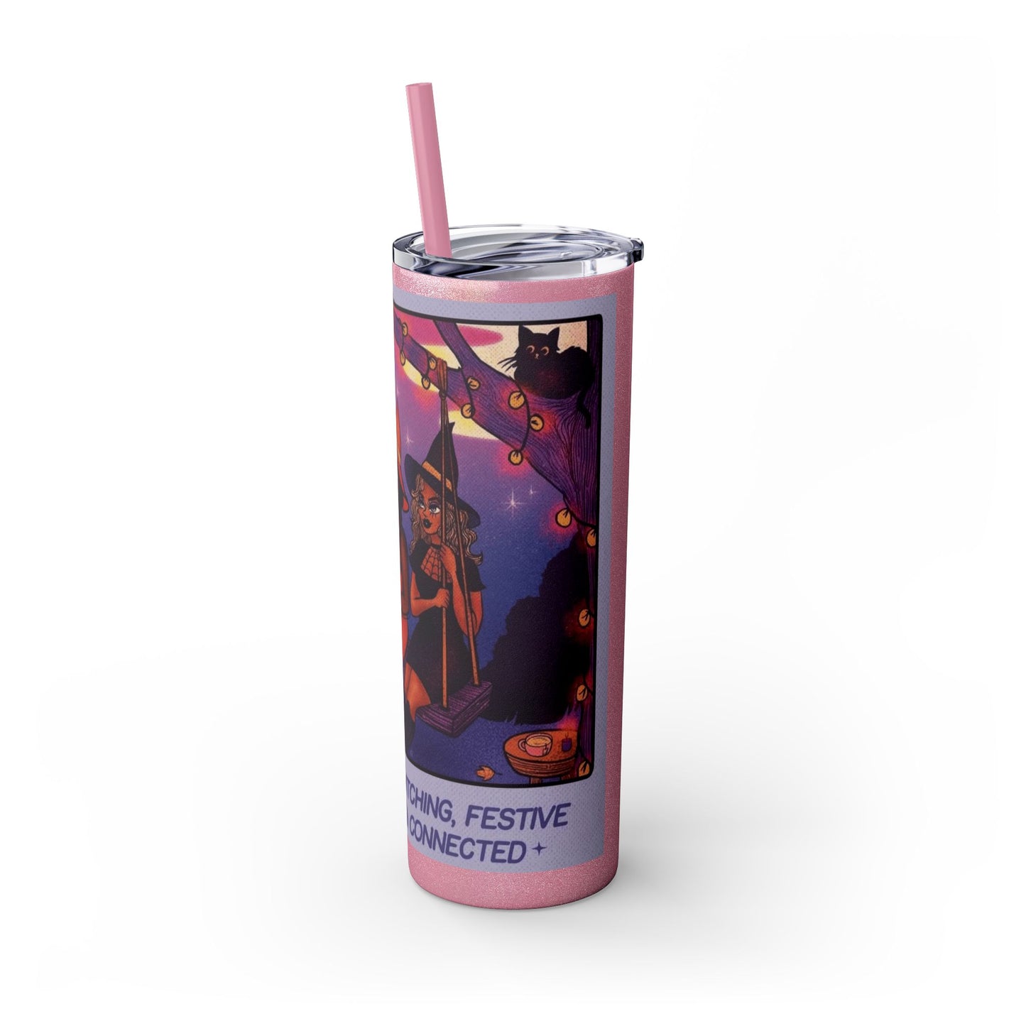 🎁 Spooky season gifts Enchanting Libra Skinny Tumbler with Straw | 20oz | Perfect for Halloween, Witchy Vibes, Astrology Lovers, Gift Idea, Custom Beverage Holder