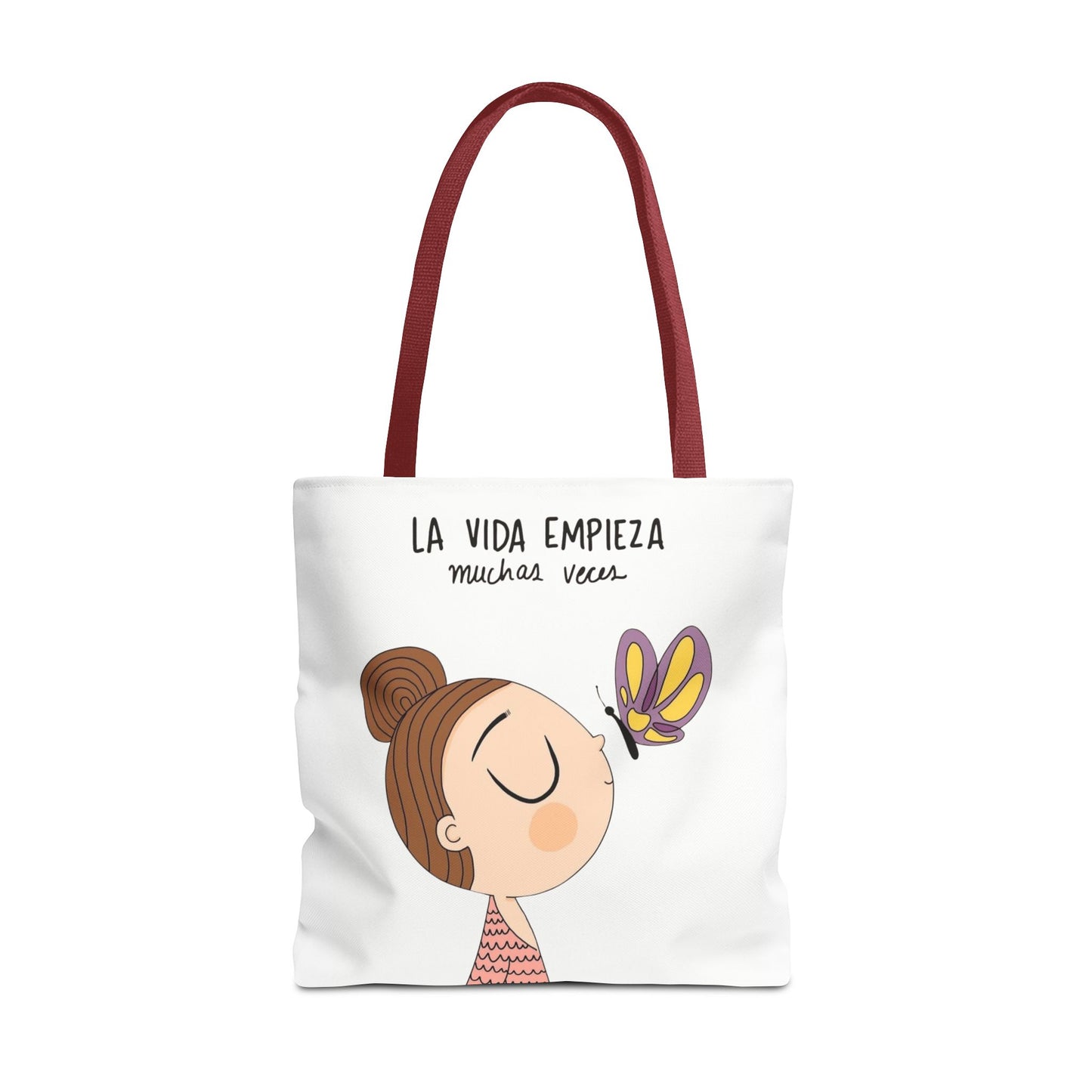 Lleva inspiración contigo a donde vayas, Eco-Friendly Carryall, Motivational Gift, Cute Reusable Shopper, Butterfly Design, Brighten Your Day