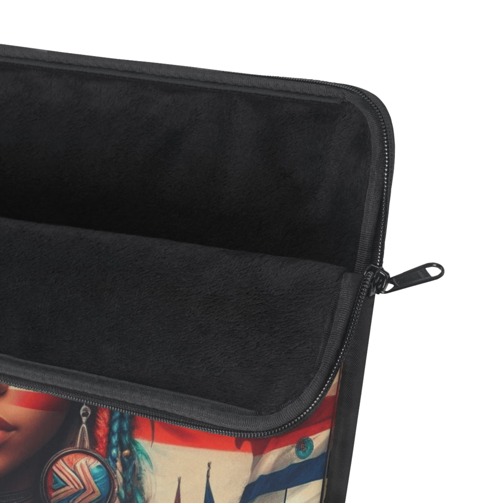 Puerto Rican Pride Laptop Sleeve — Floral Headdress & Flag Artwork