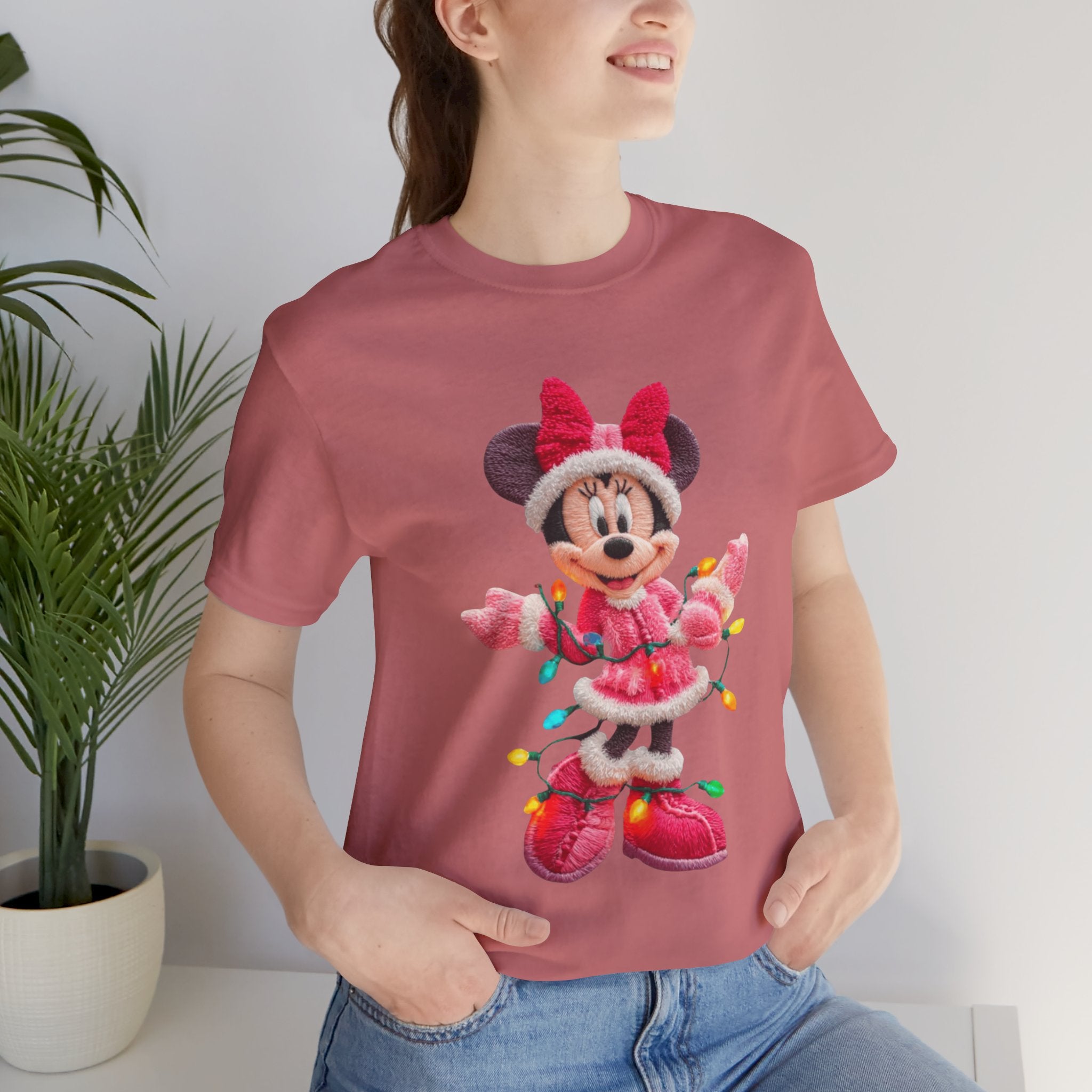 Minnie Mouse Holiday Lights T-Shirt Festive Holiday Designs