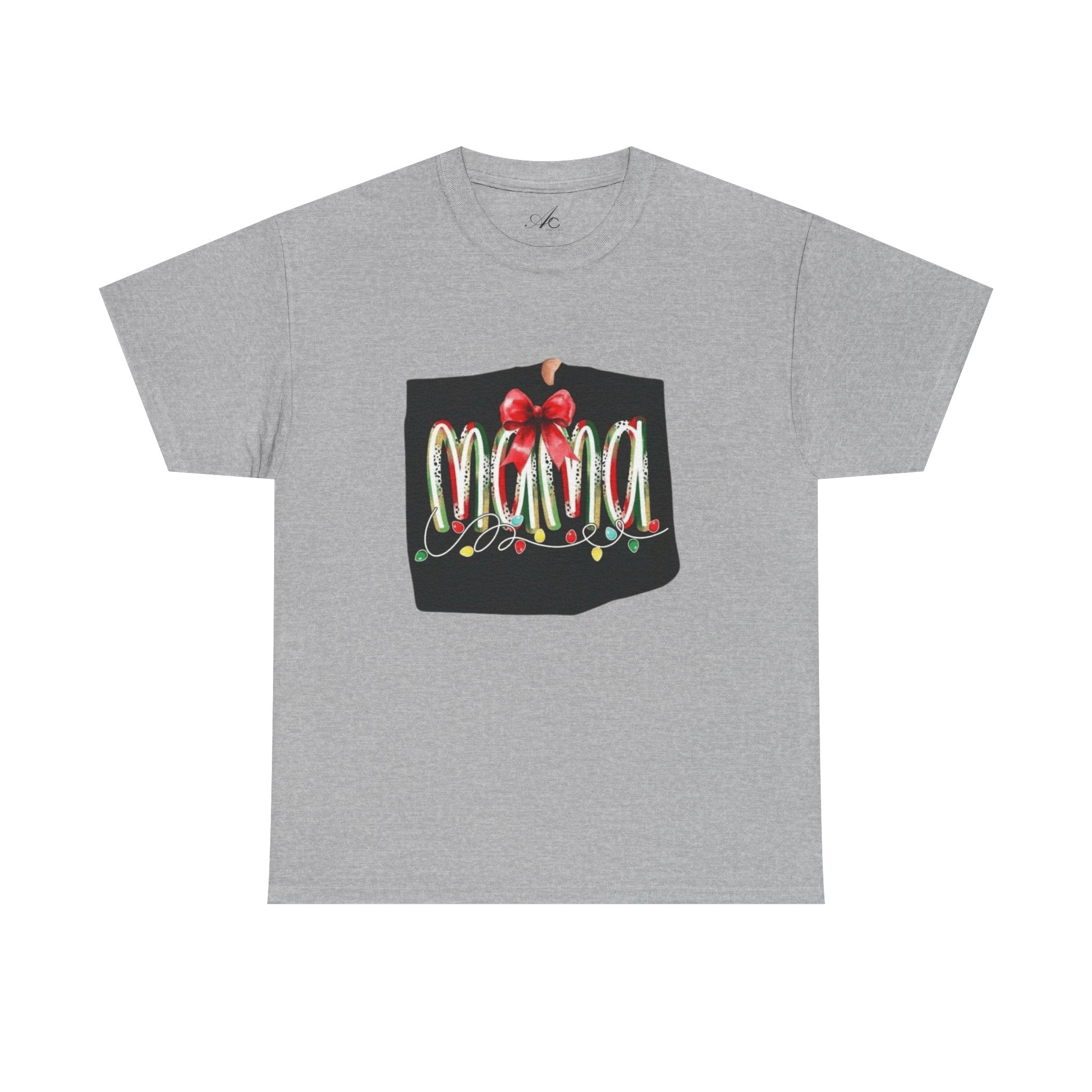 Festive Mama Tee, Cozy Holiday Shirt, Gift for Mom, Christmas T-Shirt, Unisex Cotton Tee