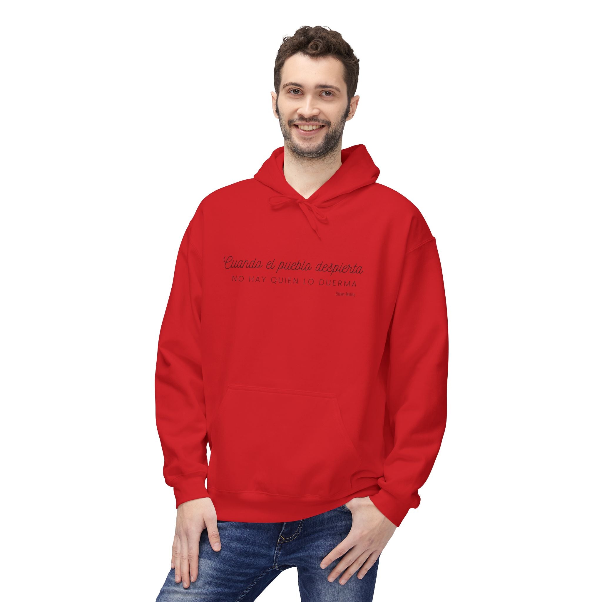 White Hoodie - "Caminas a pa'la desporta" Minimal Script Pullover