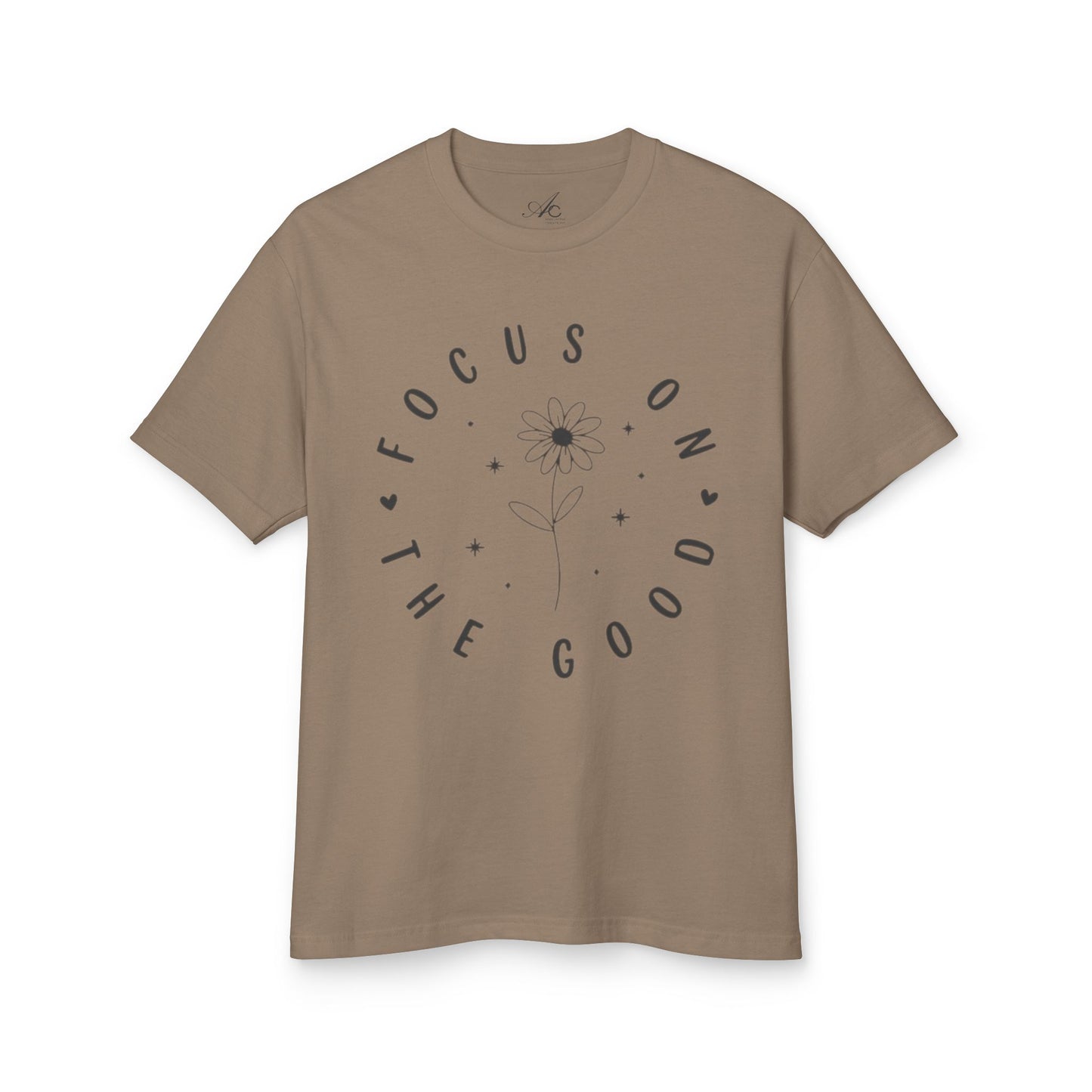 Focus on the Good Tee Positive Message Floral Graphic TShirt