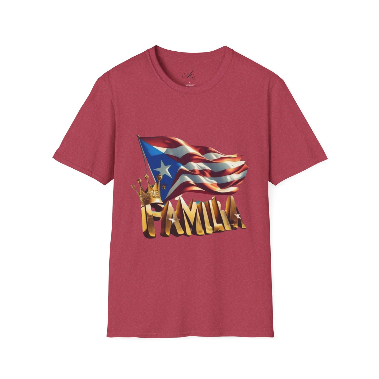Puerto Rican Familia T-Shirt, Unisex Softstyle Tee, Patriotic Shirt, Family Unity Gift, Summer Celebration Apparel