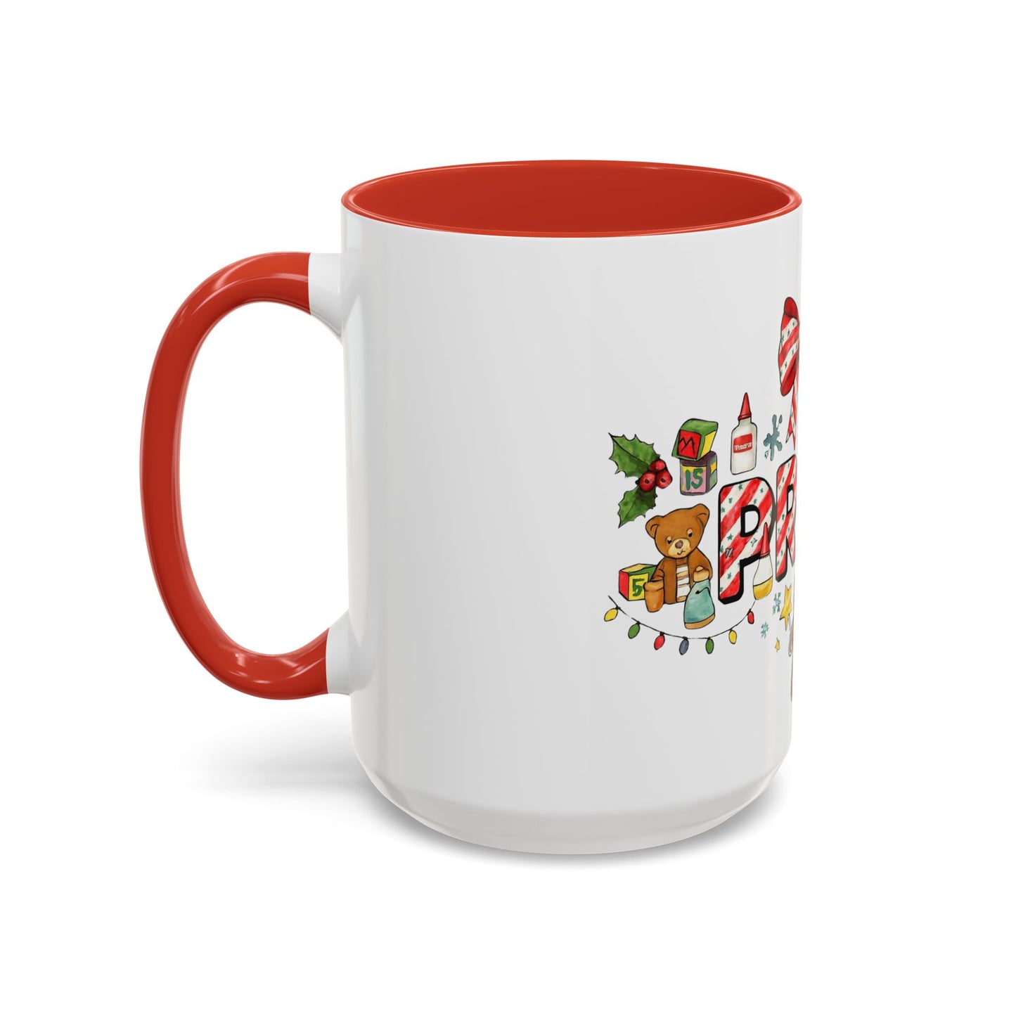Holiday Teacher Coffee Mug 'PRE-K' Festive Gingerbread & Candy Cane Design (11/15oz) School Staff Christmas Mug Collection