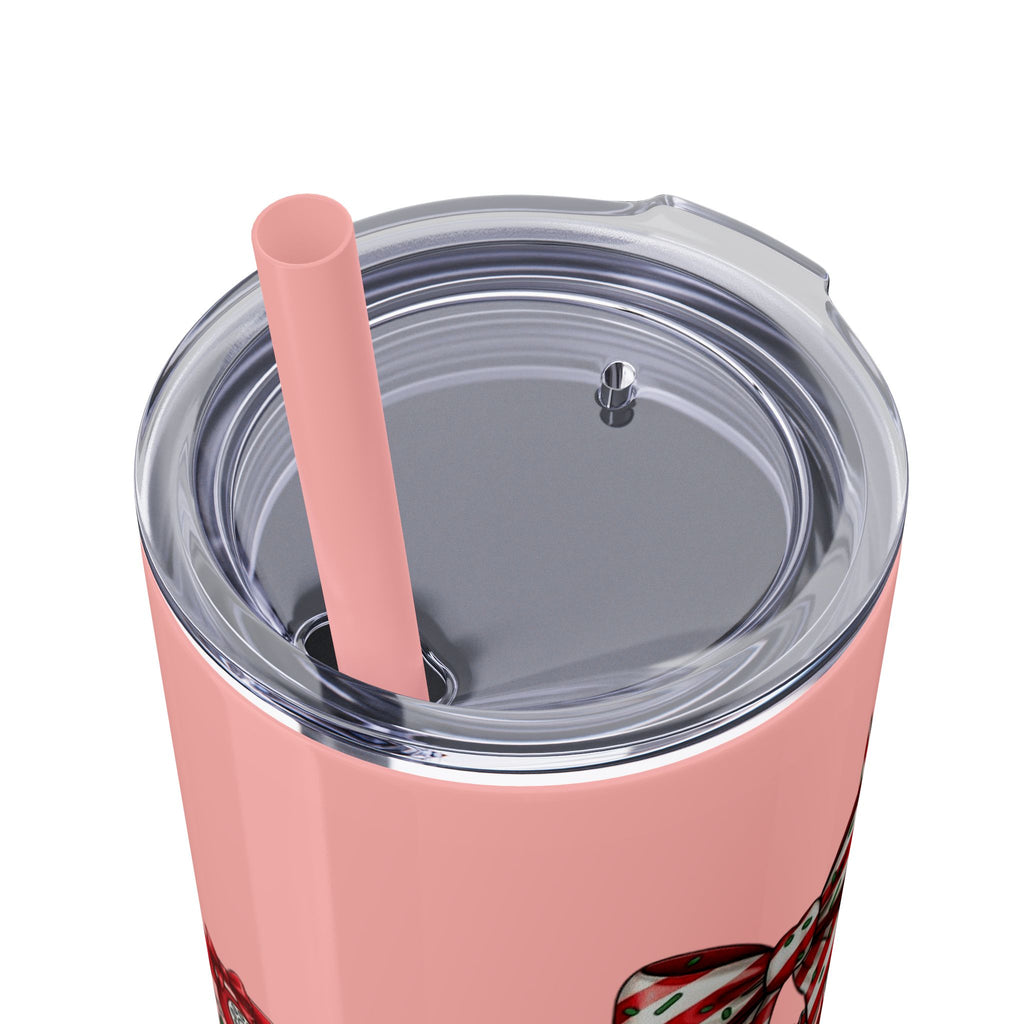 Christmas mug for the office team who keeps everything running smoothly. Candy Cane Christmas Office Secret Santa Design, 20oz with Straw