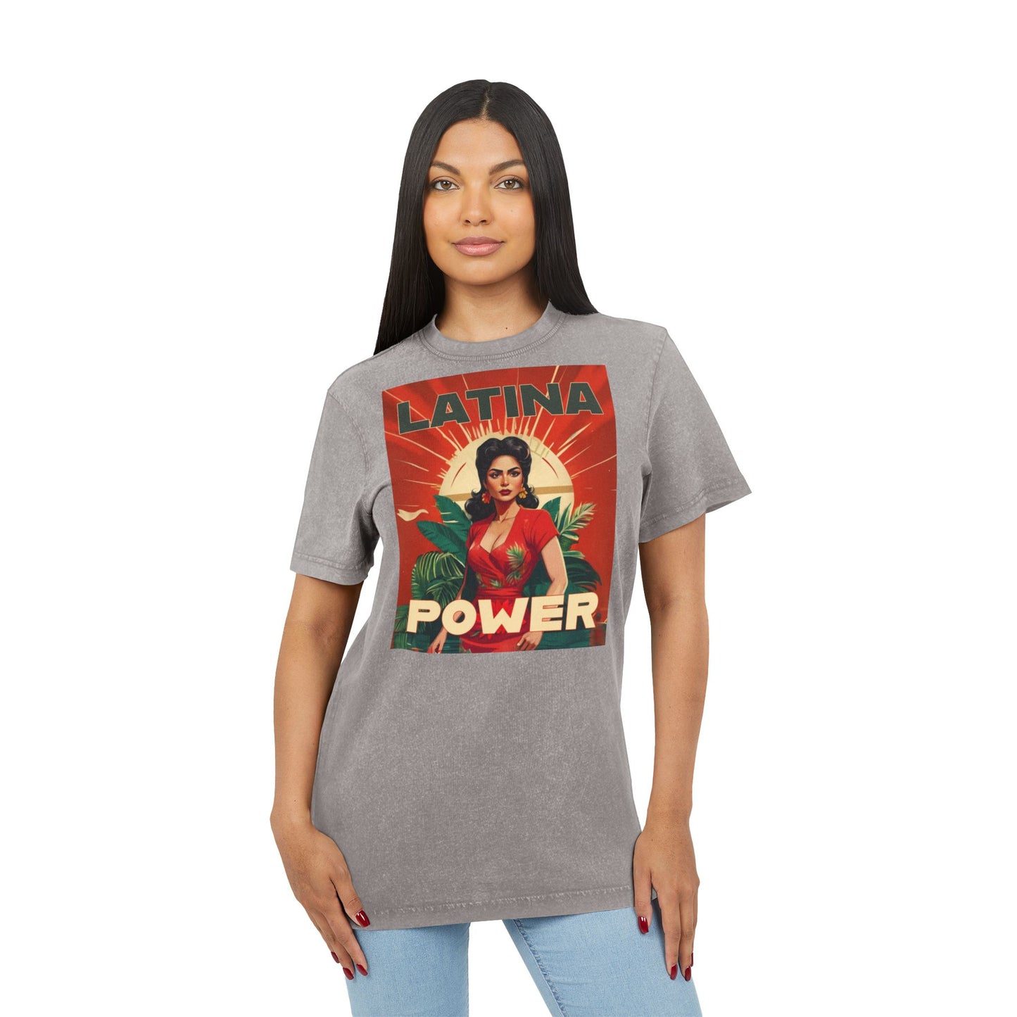 Latina Power Acid Washed Tee | Vintage Inspired Graphic Tee, Women's Empowerment Shirt, Legalize It Fashion, Gift for Her