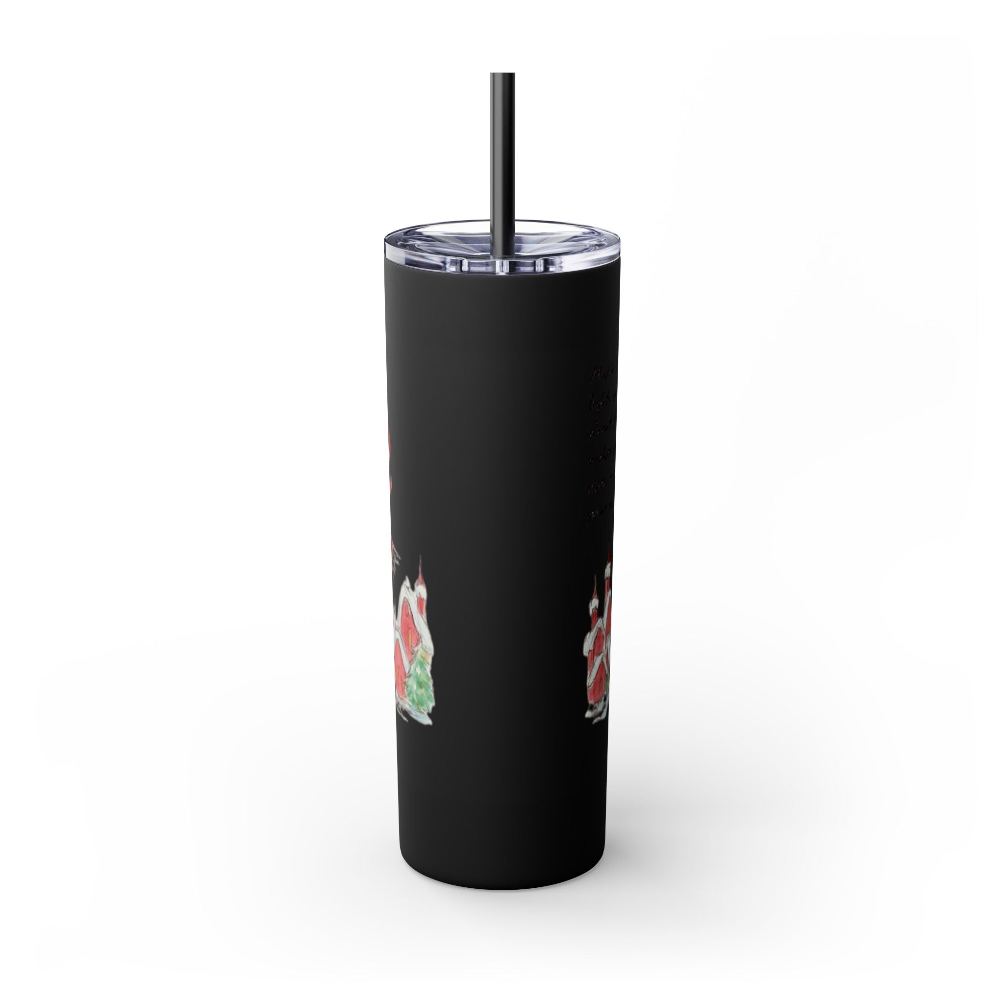 Grinch Christmas Skinny Tumbler with Straw — Dr. Seuss Holiday Quote Design, 20oz Christmas Mugs Collection