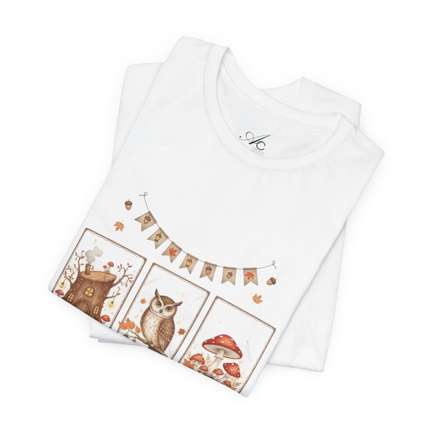 Enchanted Forest Fall Tee, Cute Owl Shirt, Autumn Graphic Tee, Nature Lover Gift, Cozy Fall Apparel, Wildlife T-Shirt, Unisex Fall Top