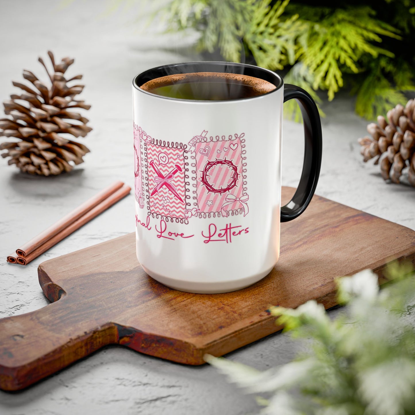 Love Letters XOXO Ceramic Mug — Colorful 11oz & 15oz Coffee Cup