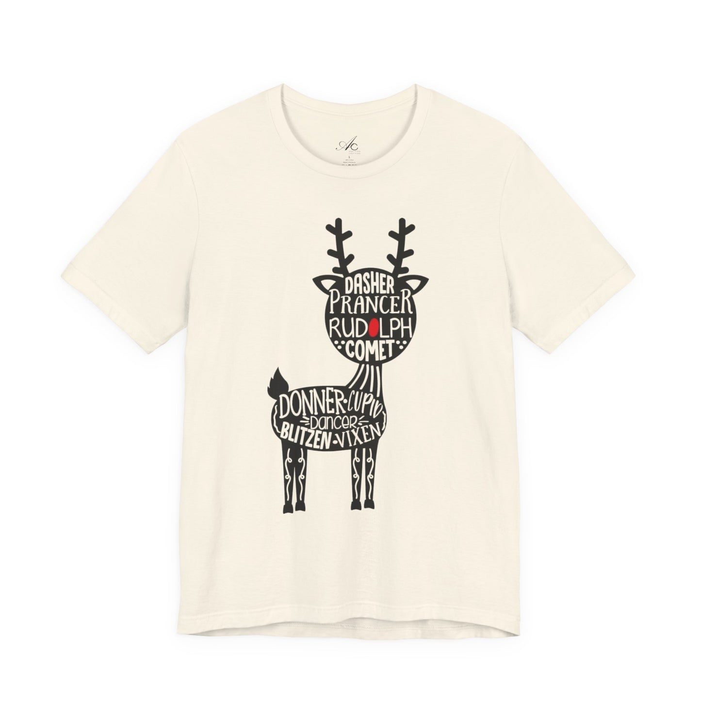 Christmas Reindeer Graphic Tee - Unisex Jersey Short Sleeve Shirt