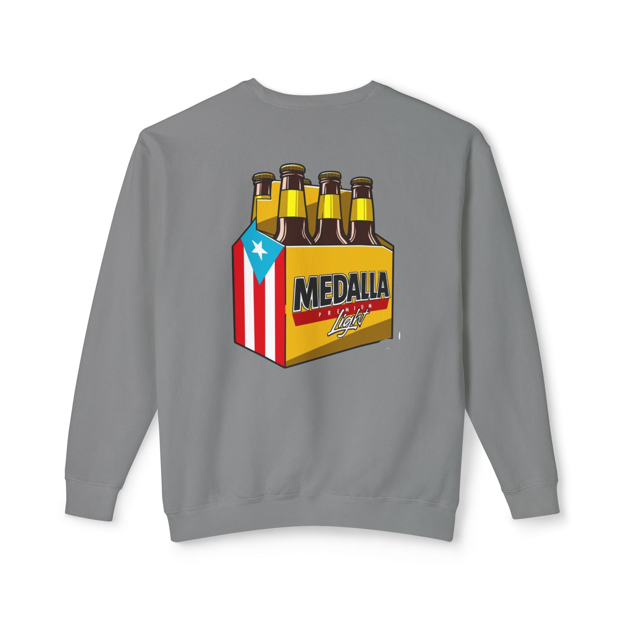 Medalla Light Puerto Rico Sweatshirt Coqui Boricua flag  Beer Pack Graphic Puerto Rico Navidades