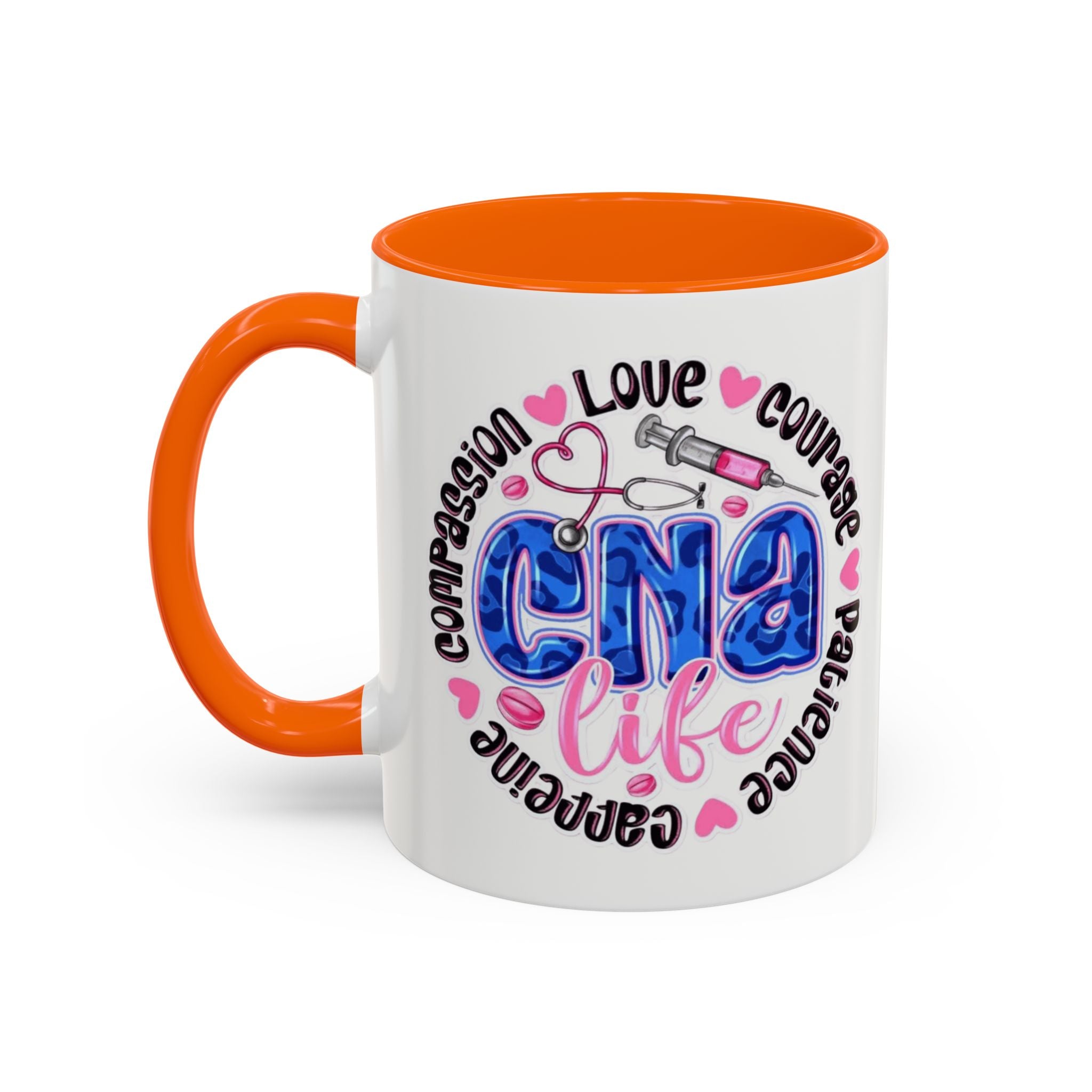 CNA Life Coffee Mug — Compassion, Courage & Patience Accent Mug (11/15oz) Medical Christmas Mug