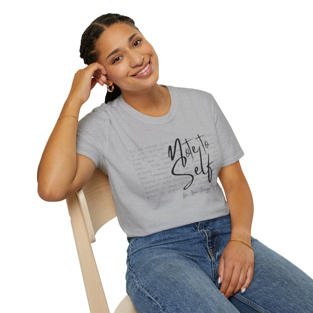 Note to Self T‑Shirt  Minimal Script Inspirational Tee
