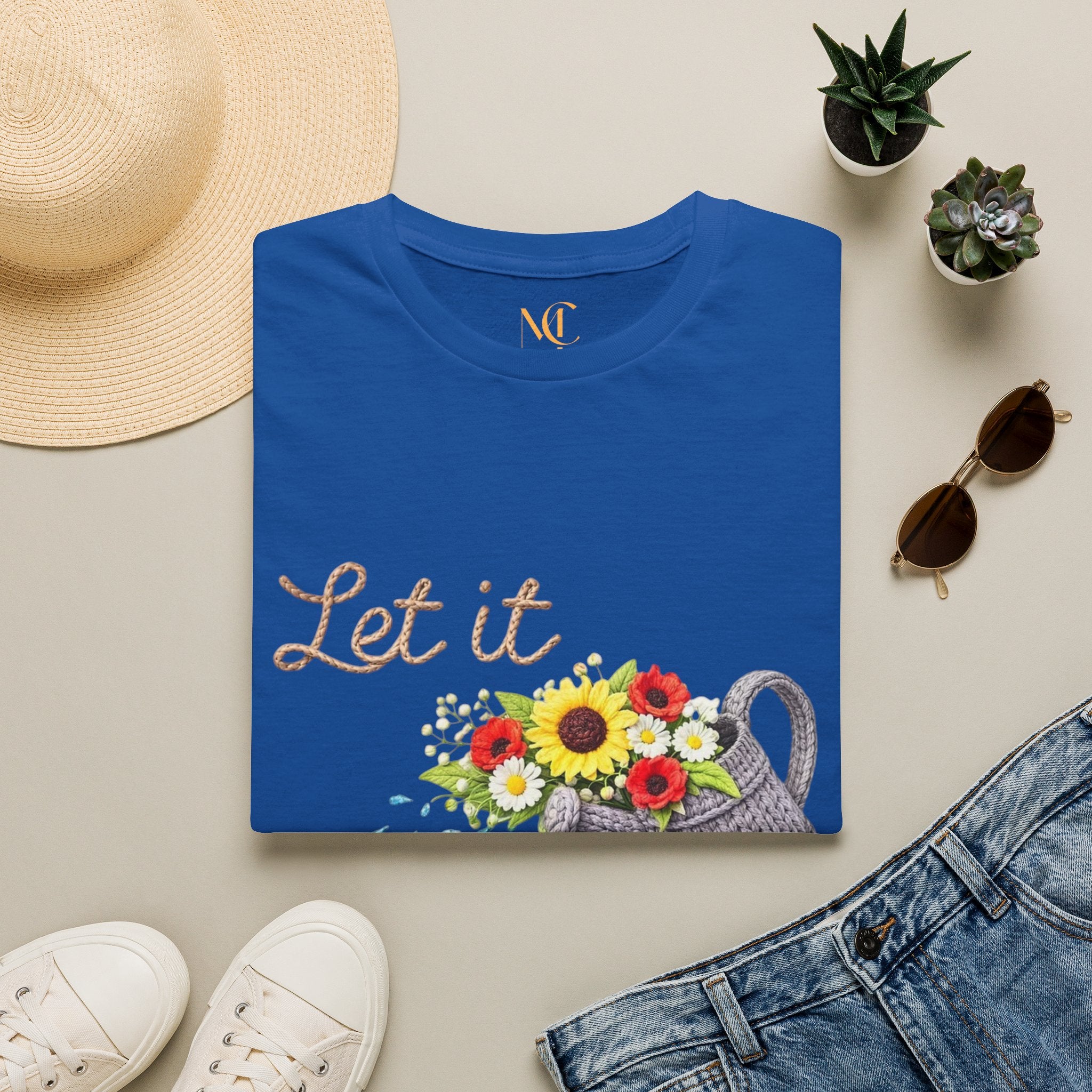 Let It Grow T-Shirt — Floral Watering Can Garden Tee