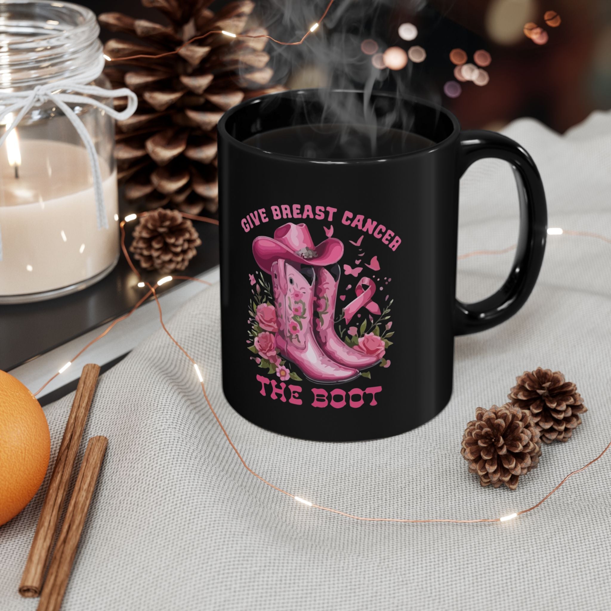 Cancer Survivor Hope Collection Breast Cancer Awareness Mug - Pink Ribbon Design, 11oz & 15oz