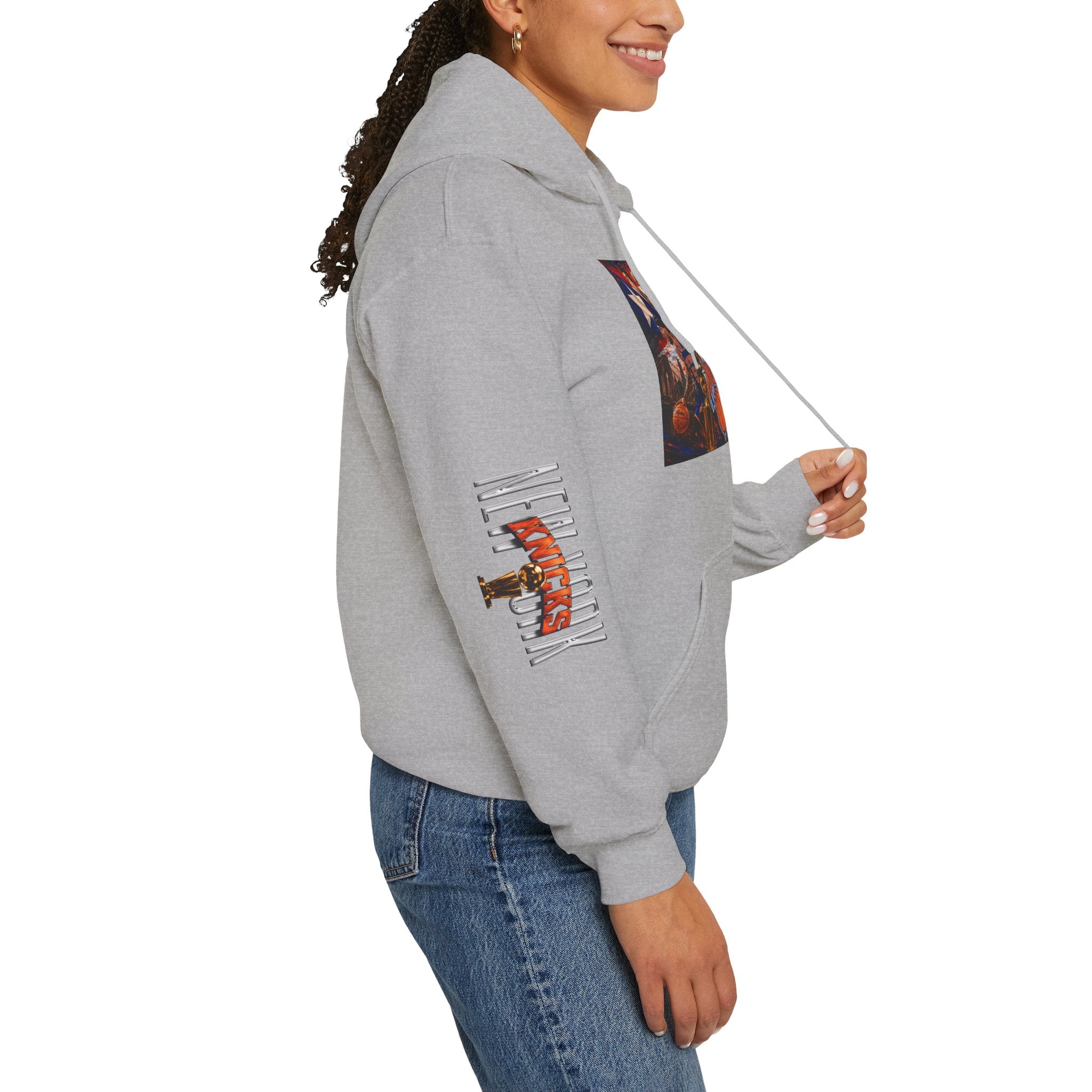NY-K Retro Player Collage Hoodie — Basketball Fan Sweatshirt