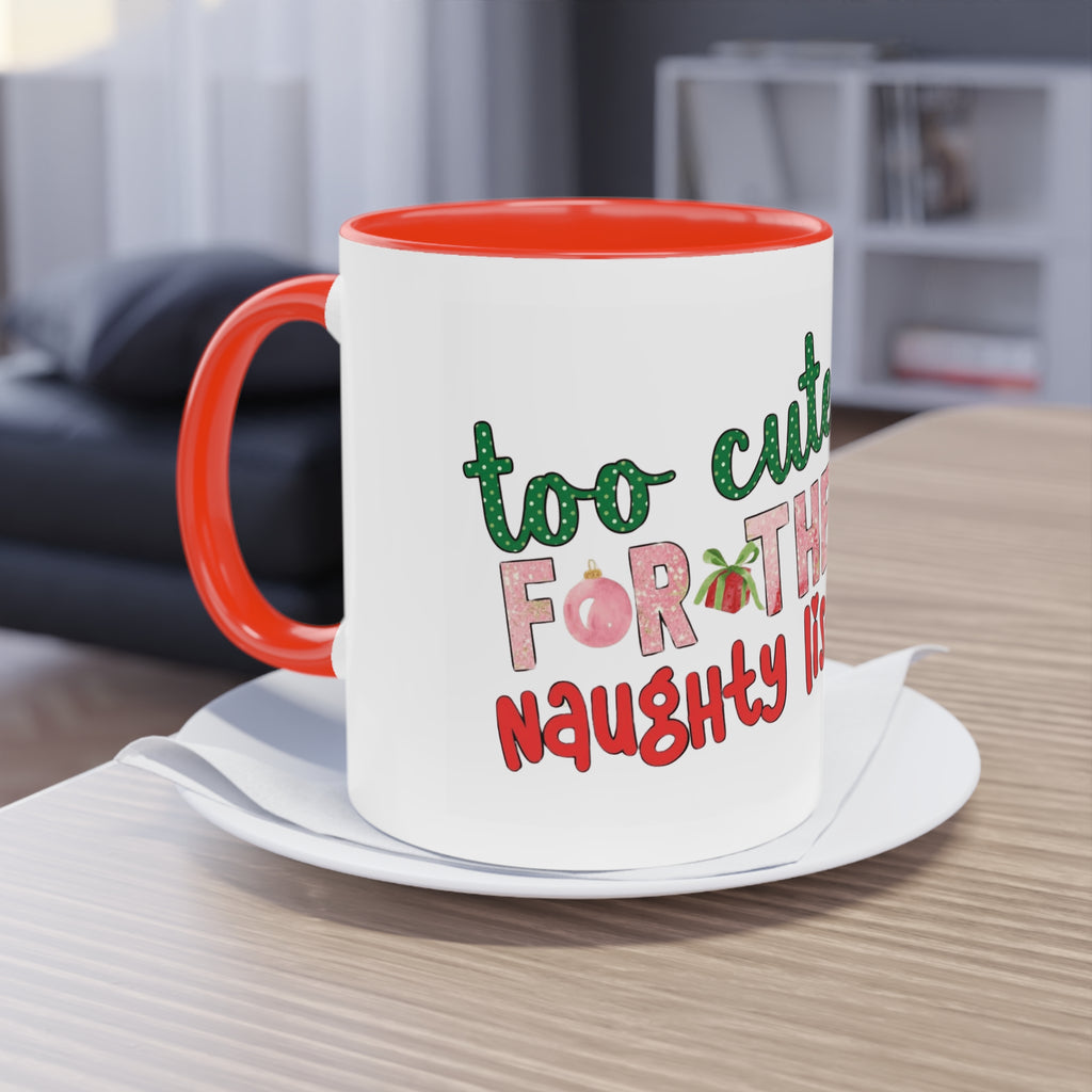 Cute Grinch Two-Tone Coffee Mug - Perfect for Holiday Cheer! Christmas Mugs Collection