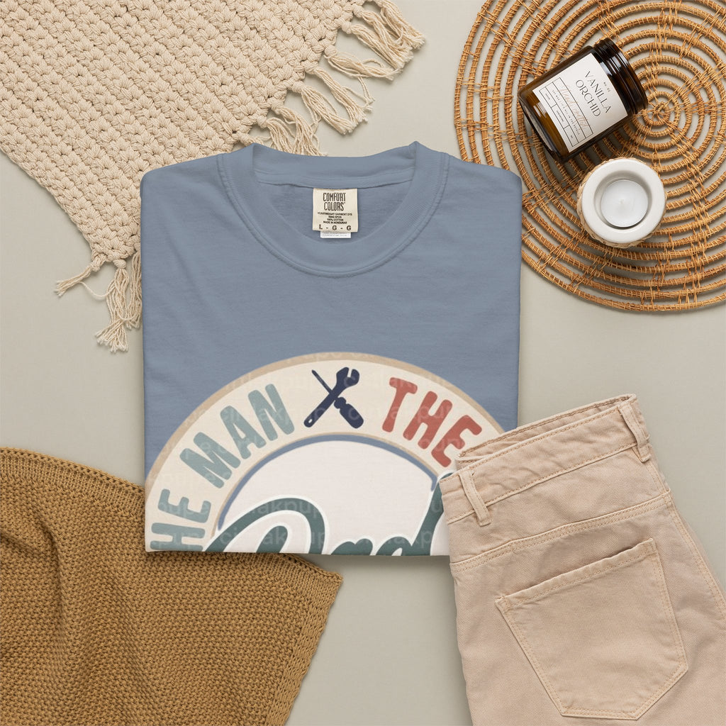 Dad Retro Badge T-Shirt — “Dad: The Man, The Myth, The Legend” Father’s Day Tee