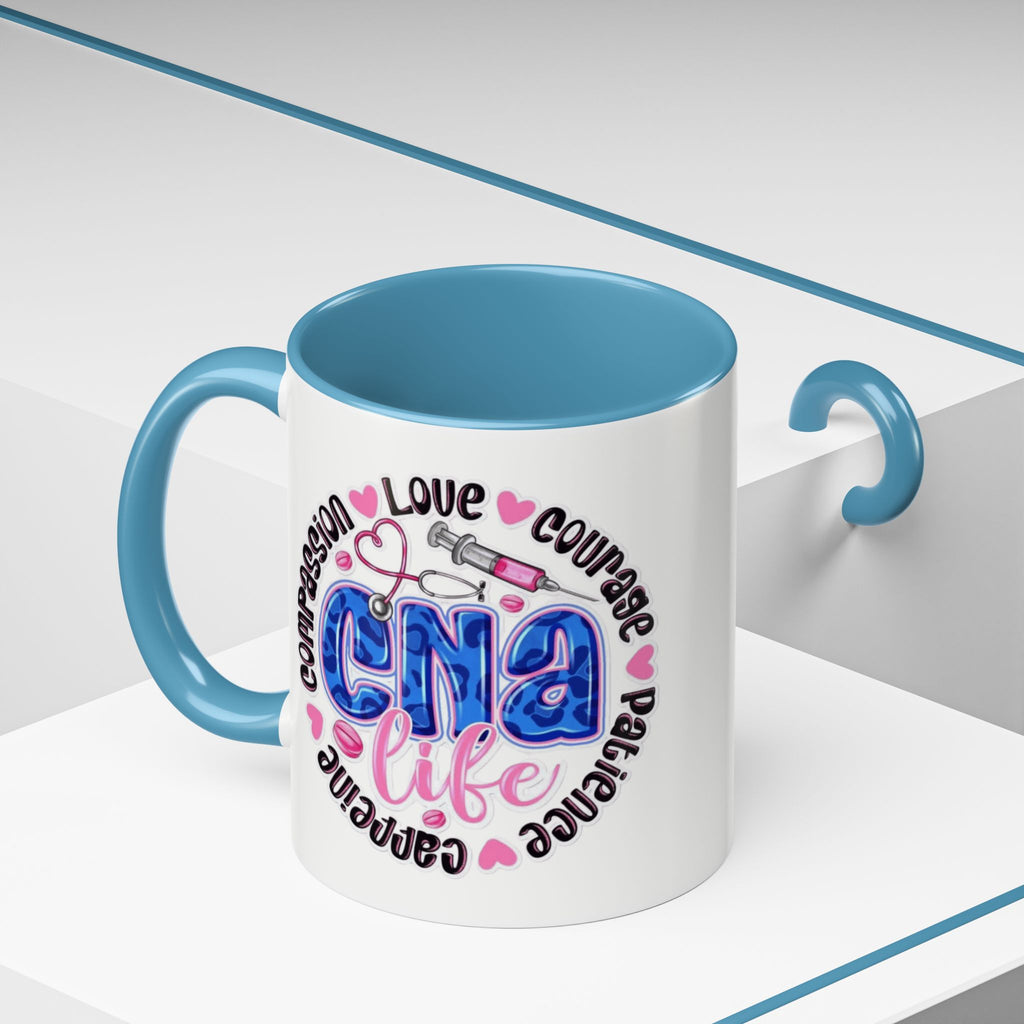 CNA Life Coffee Mug — Compassion, Courage & Patience Accent Mug (11/15oz) Medical Christmas Mug