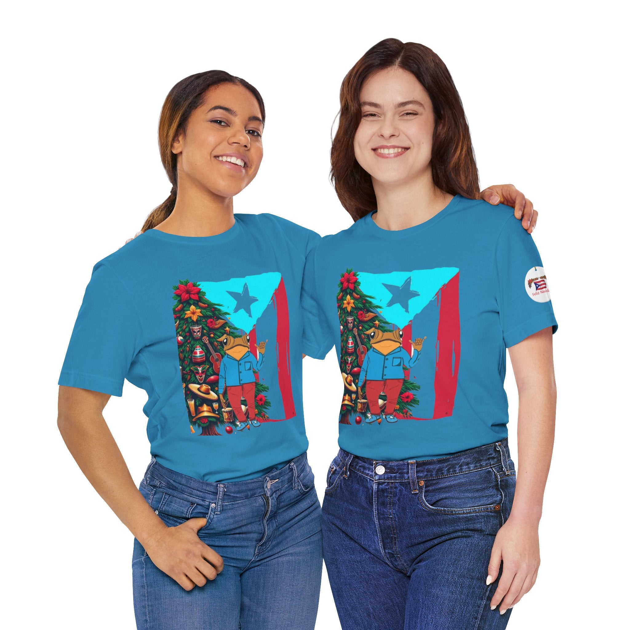 Puerto Rico Holiday T-Shirt  Coquí by Christmas Tree Graphic Puerto Rico’s Navidades