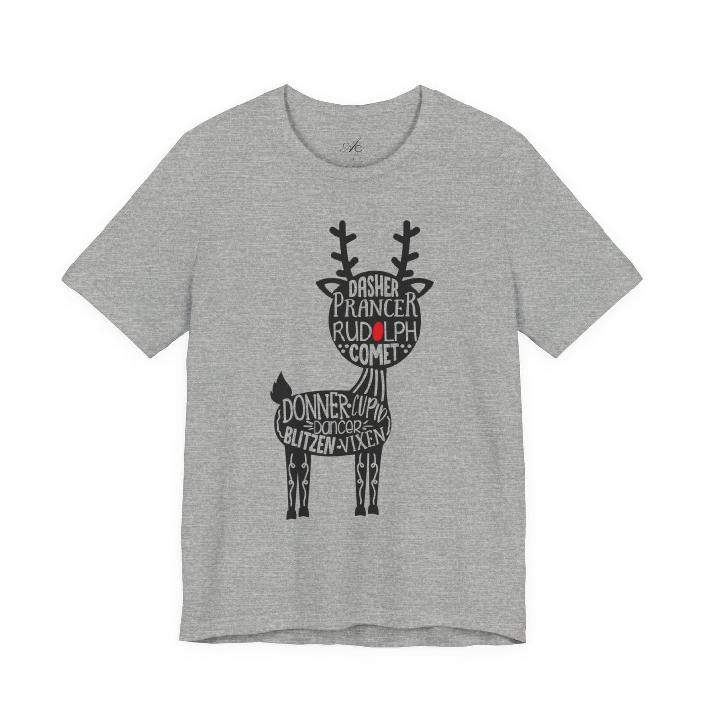 Christmas Reindeer Graphic Tee - Unisex Jersey Short Sleeve Shirt