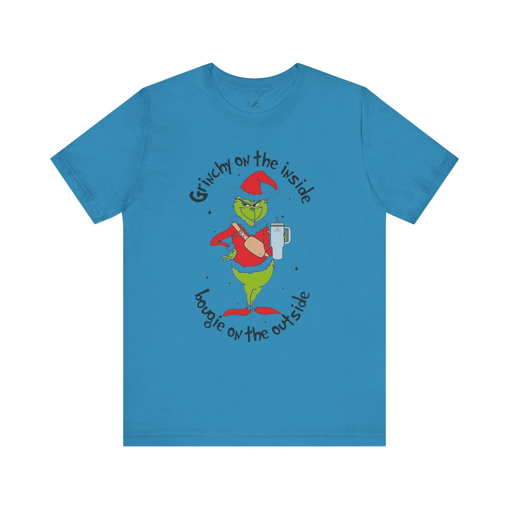 Grinch-Inspired Holiday Tee: 'Grinchy on the Inside, Boogie on the Outside'