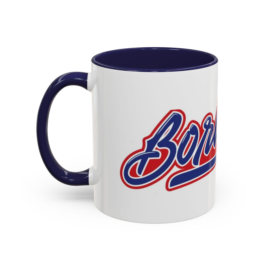 Puerto Rico Script Accent Coffee Mug — Retro Red & Blue 'Boricua' Design (11/15oz)