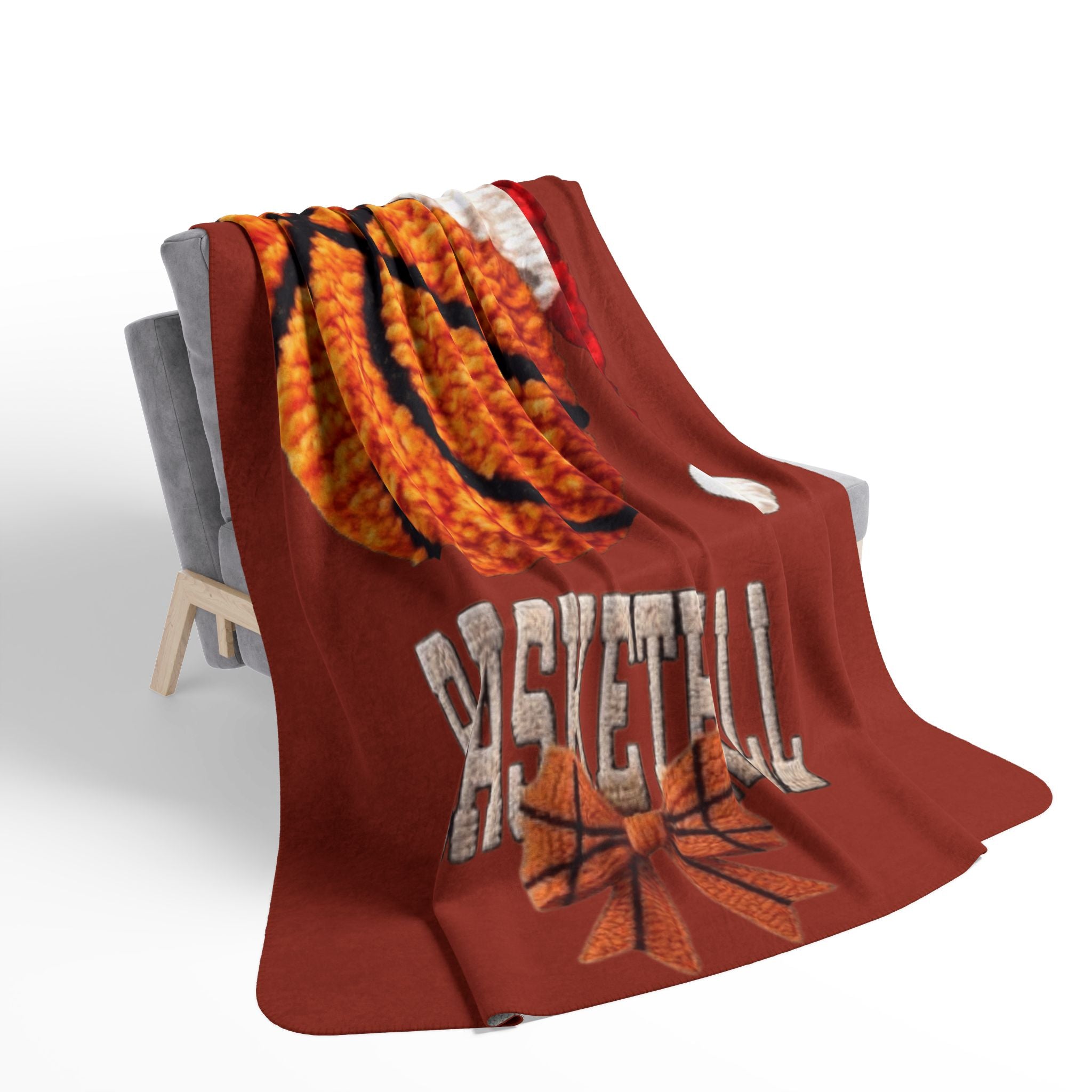 Magical Christmas Cartoon Blanket Basketball Santa Sherpa Blanket  Cozy Holiday Basketball Throw