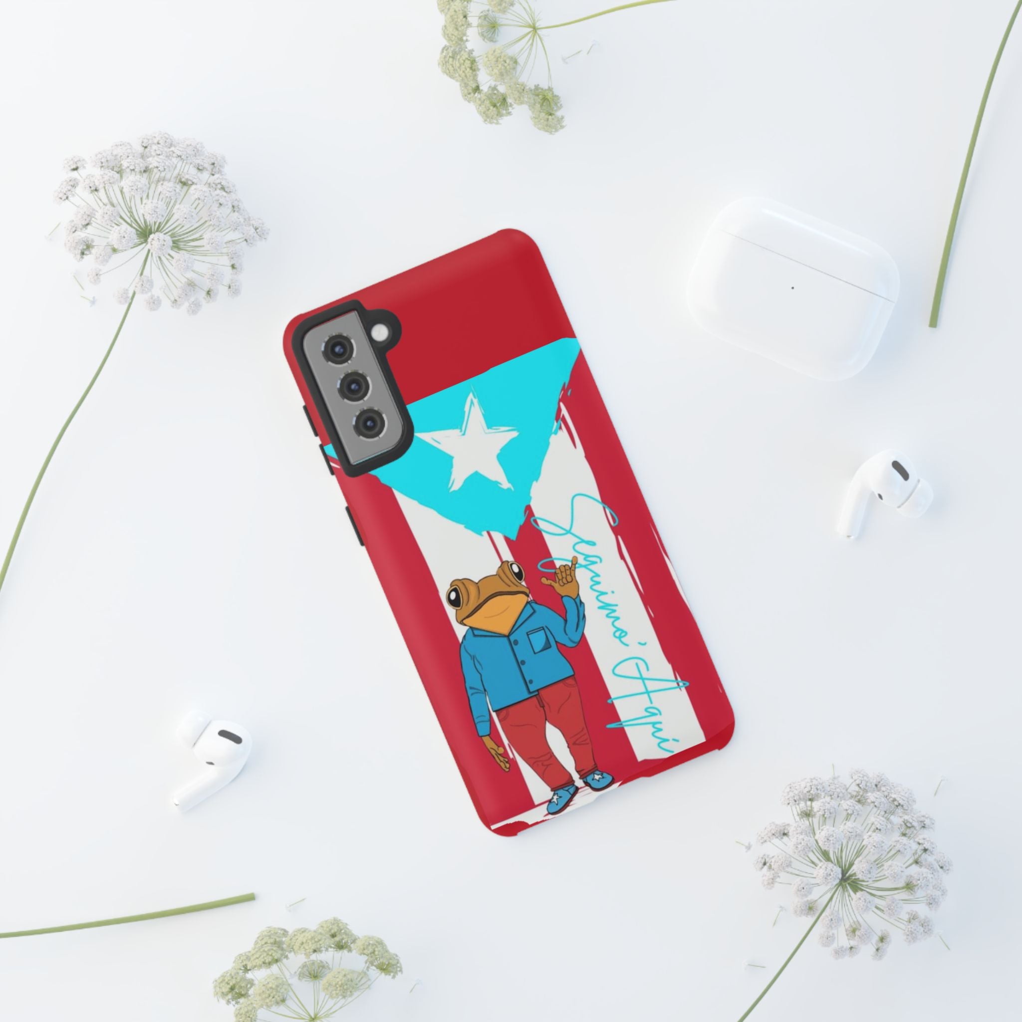 Puerto Rican Flag Frog Design ("Señorita Hops")Phone Case Isla del Encanto Phone Case – Puerto Rican Style