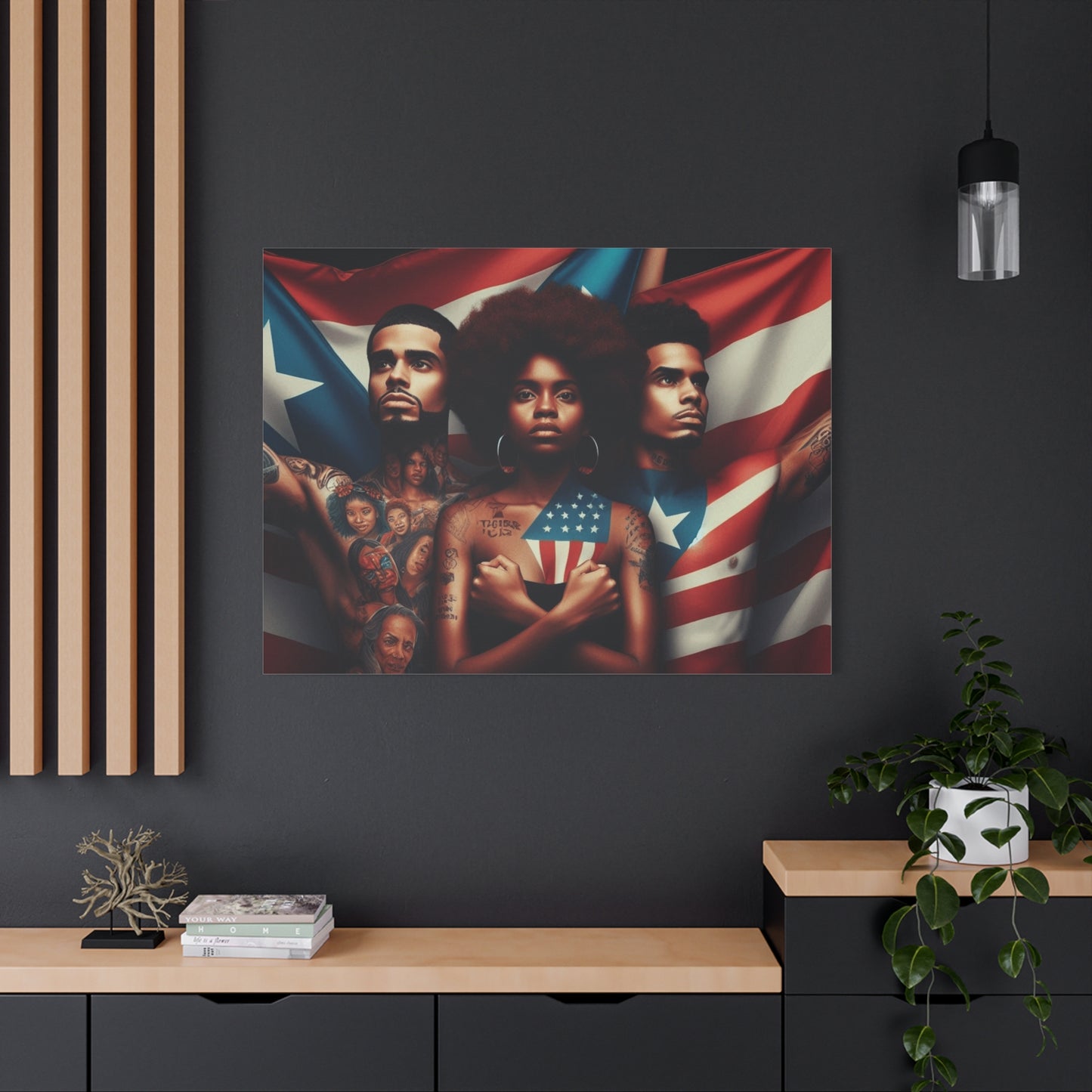 Rooted in Culture, Radiating Power Puerto Rican Wall Art, Unique Gift, Empowering Decor