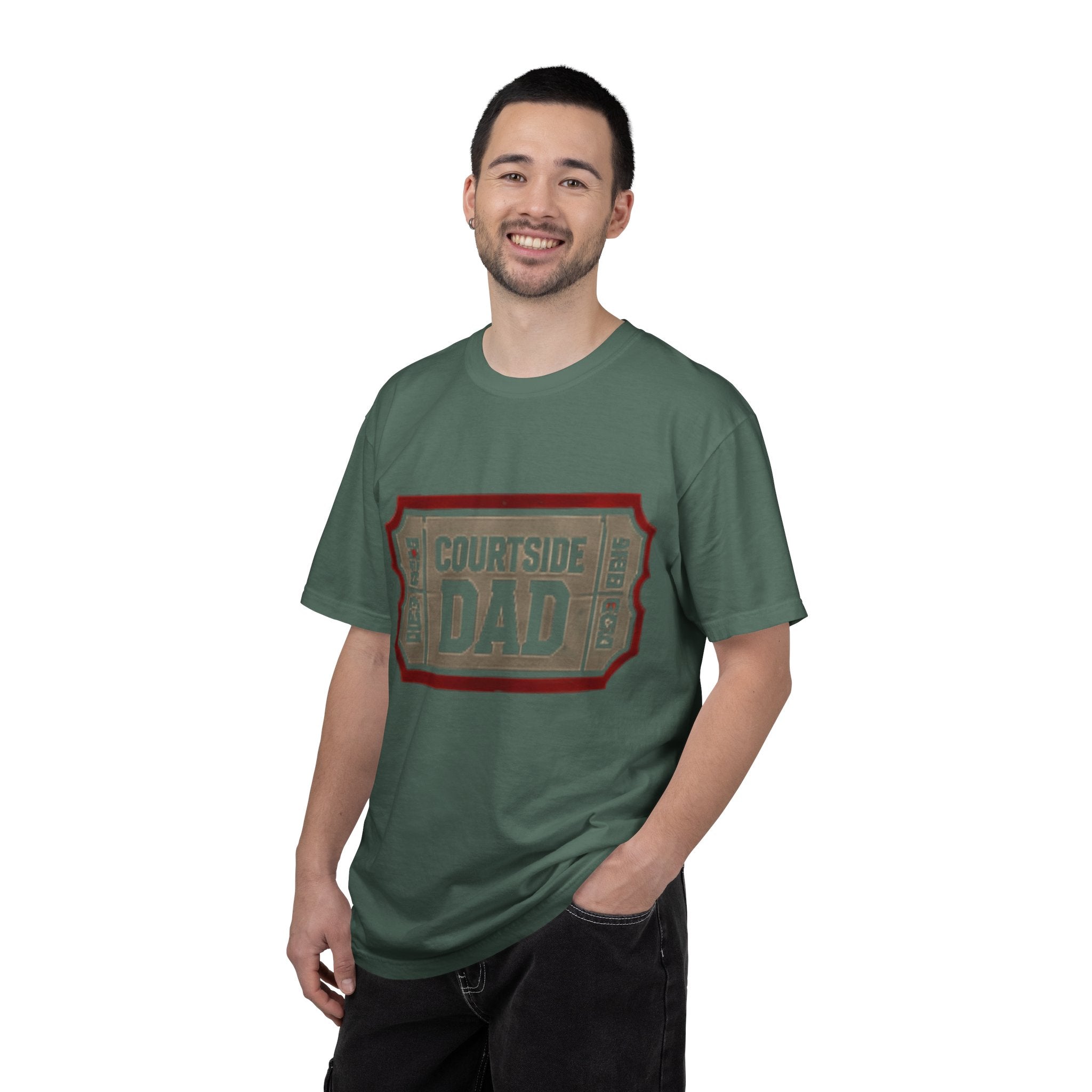 Courtside Dad T-Shirt — Vintage Ticket-Style Basketball Dad Tee