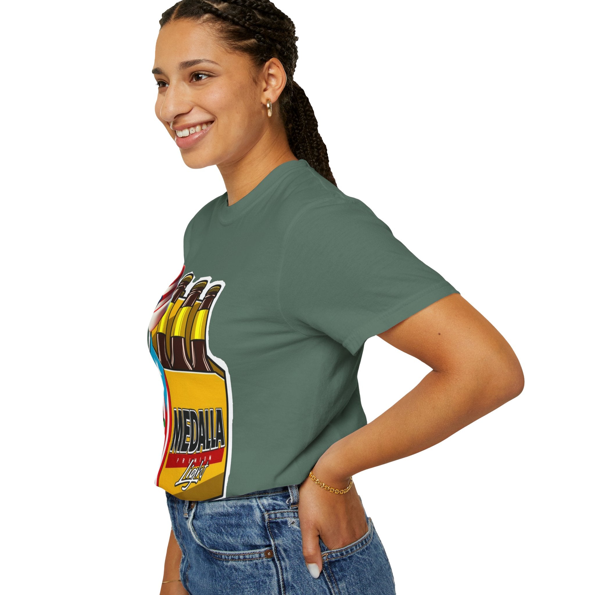 Medalla Light Beer T-Shirt  Navidad Boricua Holiday Tee Puerto Rico’s Navidades
