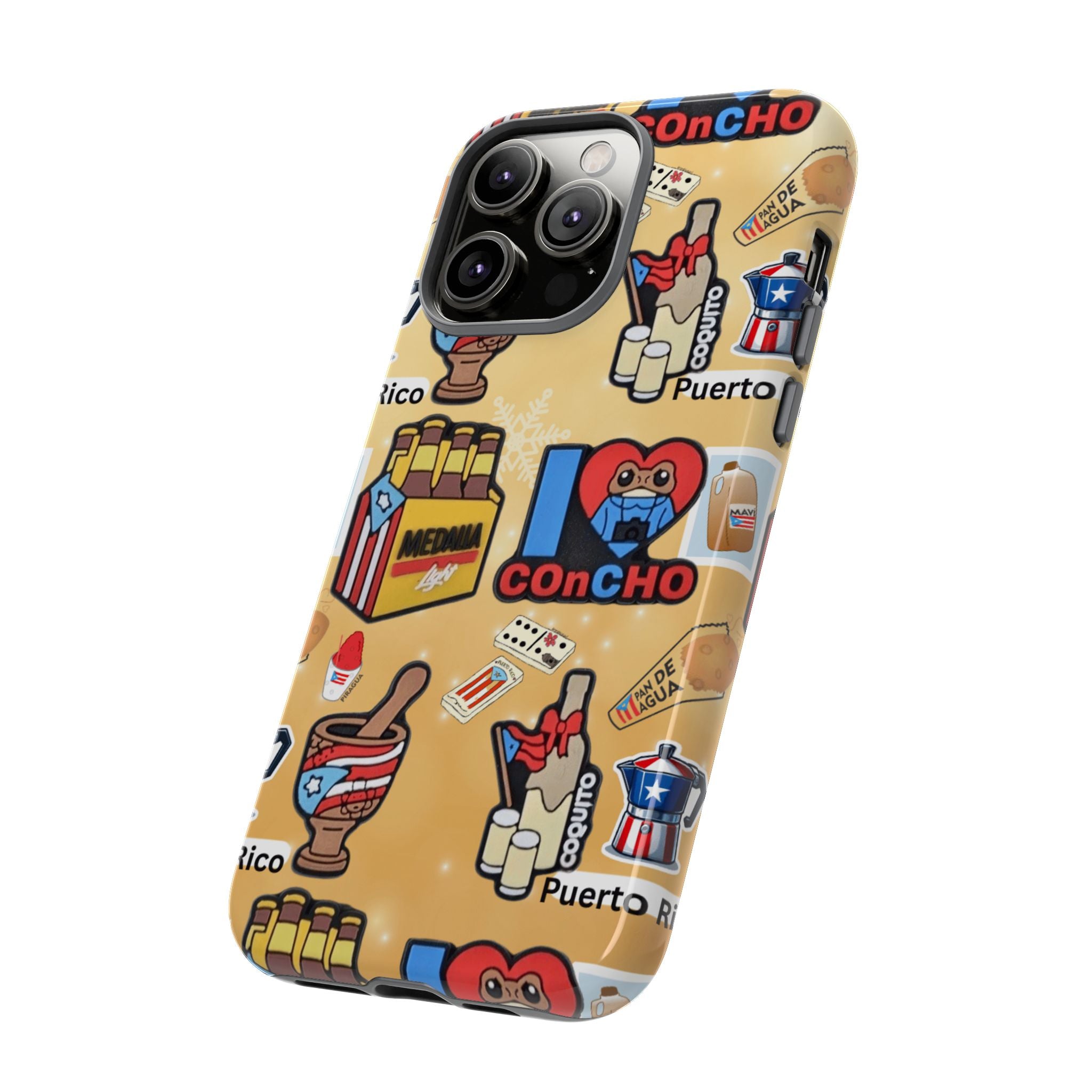 Puerto Rico Sticker Collage Tough Case  ‘I  Concho’ Pattern Phone Case