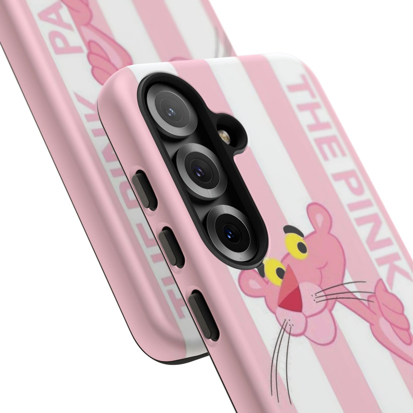 Pink Panther Tough Case Retro Striped Phone Case with "The Pink Panther" Design