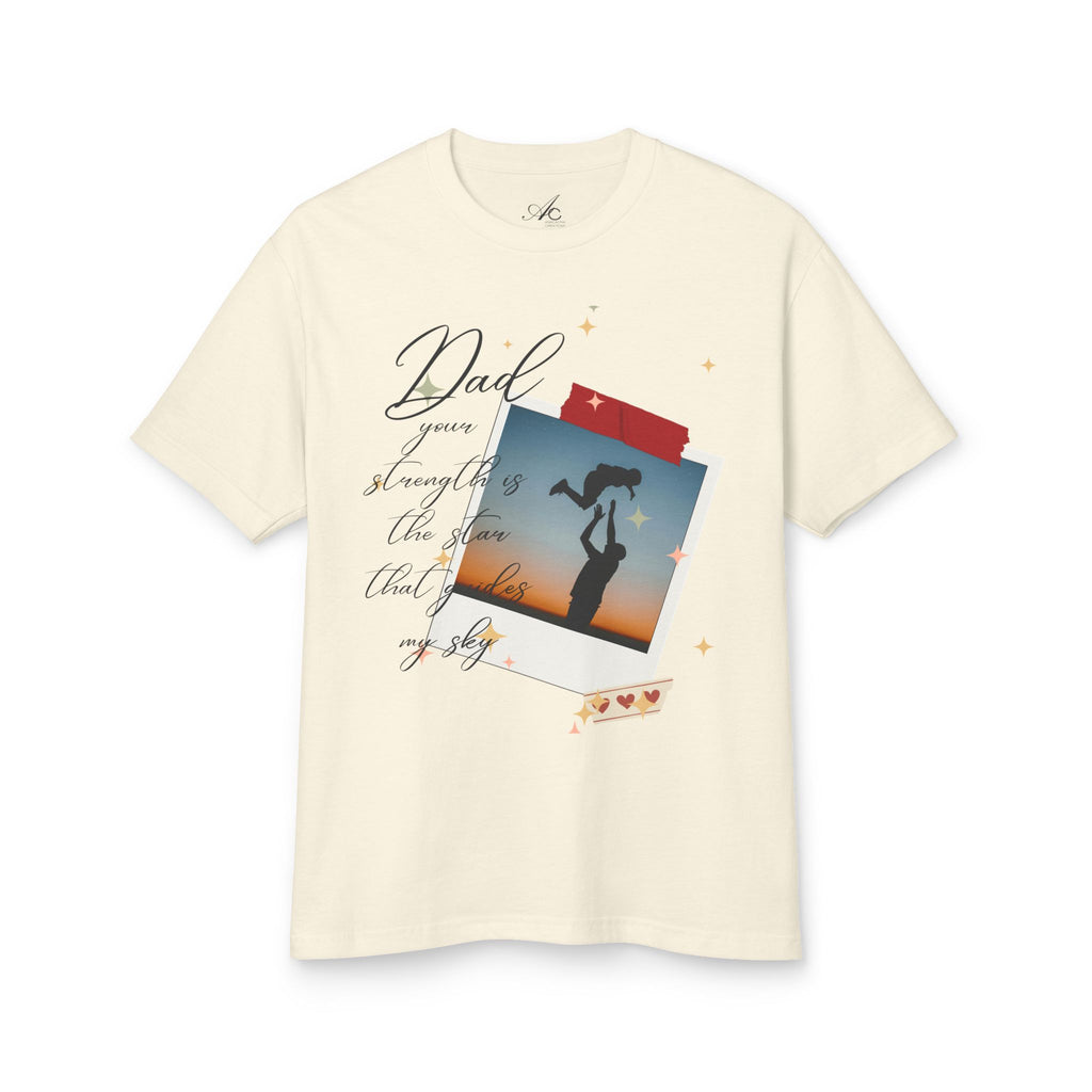 Dad & Daughter Sunset Photo Tee — "Dad, you're stronger than the storm"