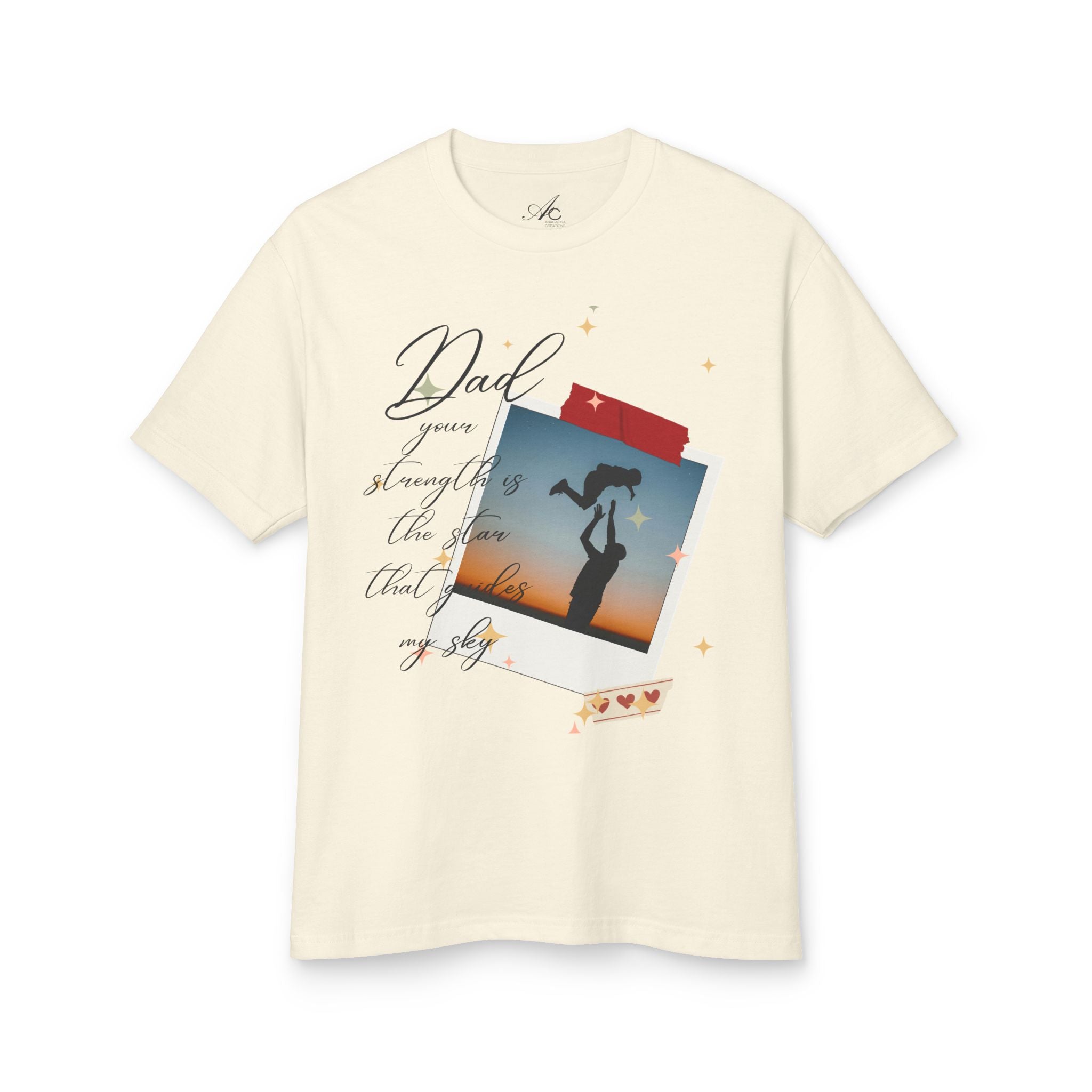 Dad & Daughter Sunset Photo Tee — "Dad, you're stronger than the storm"