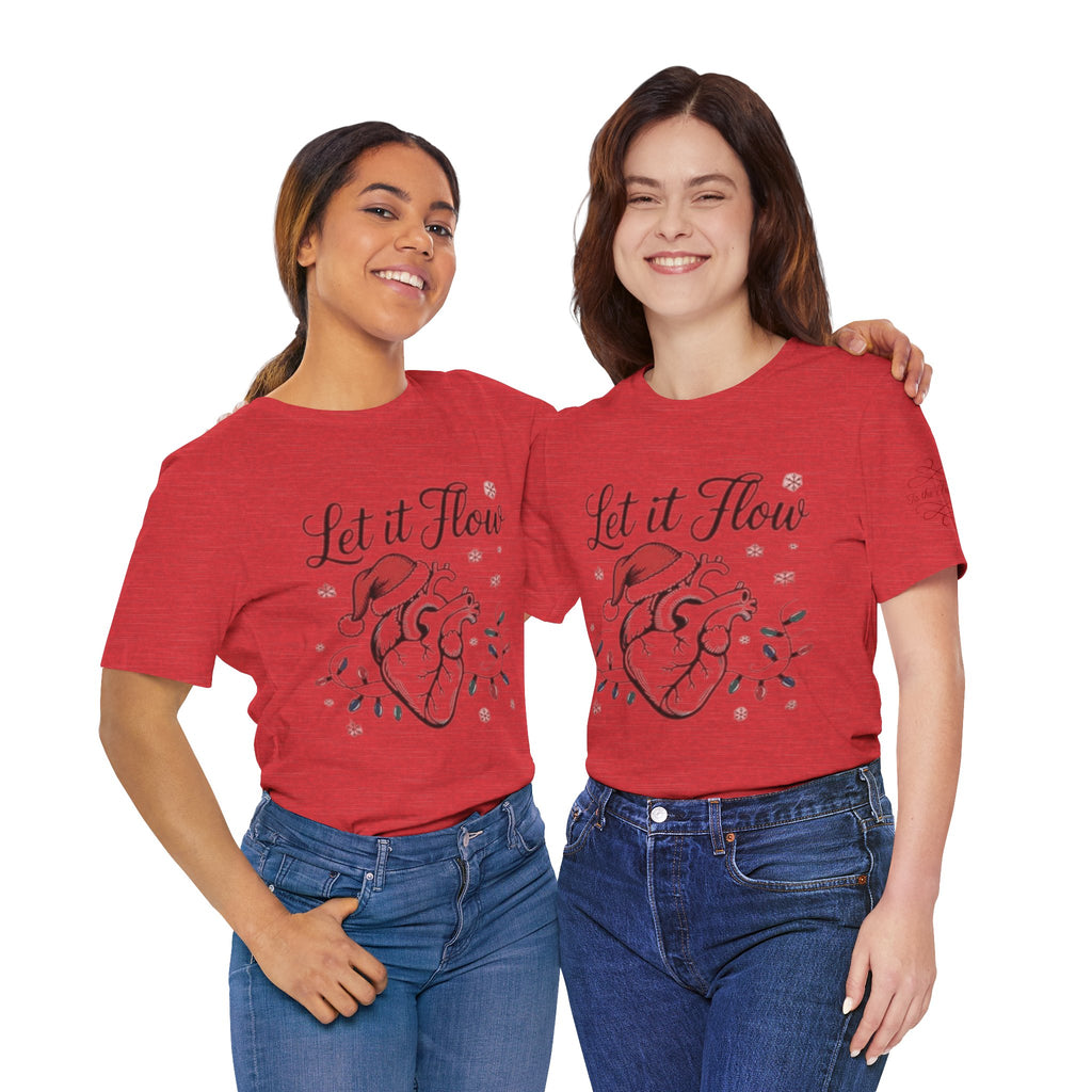 Let It Flow Heart Tee  Christmas Anatomical Heart Shirt