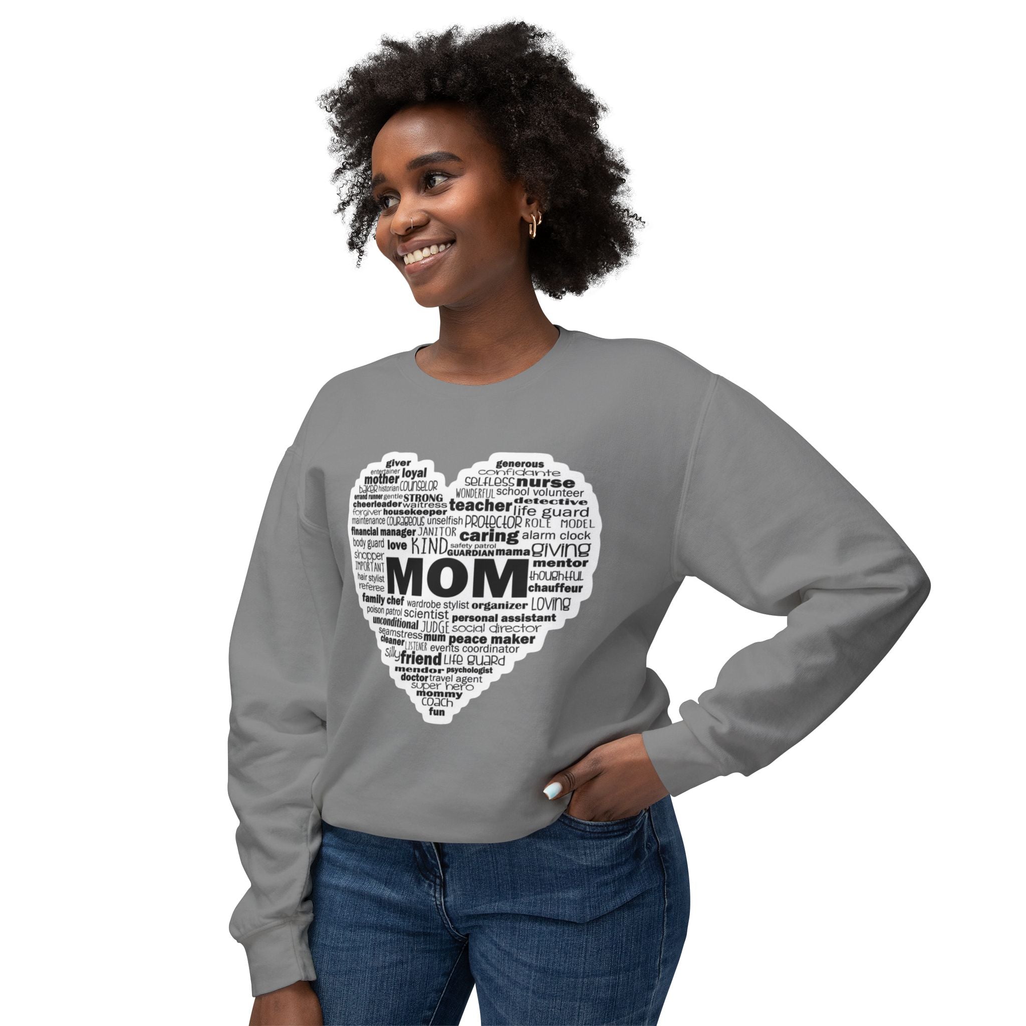 Mom Word-Cloud Heart Sweatshirt  Mother's Day Gift