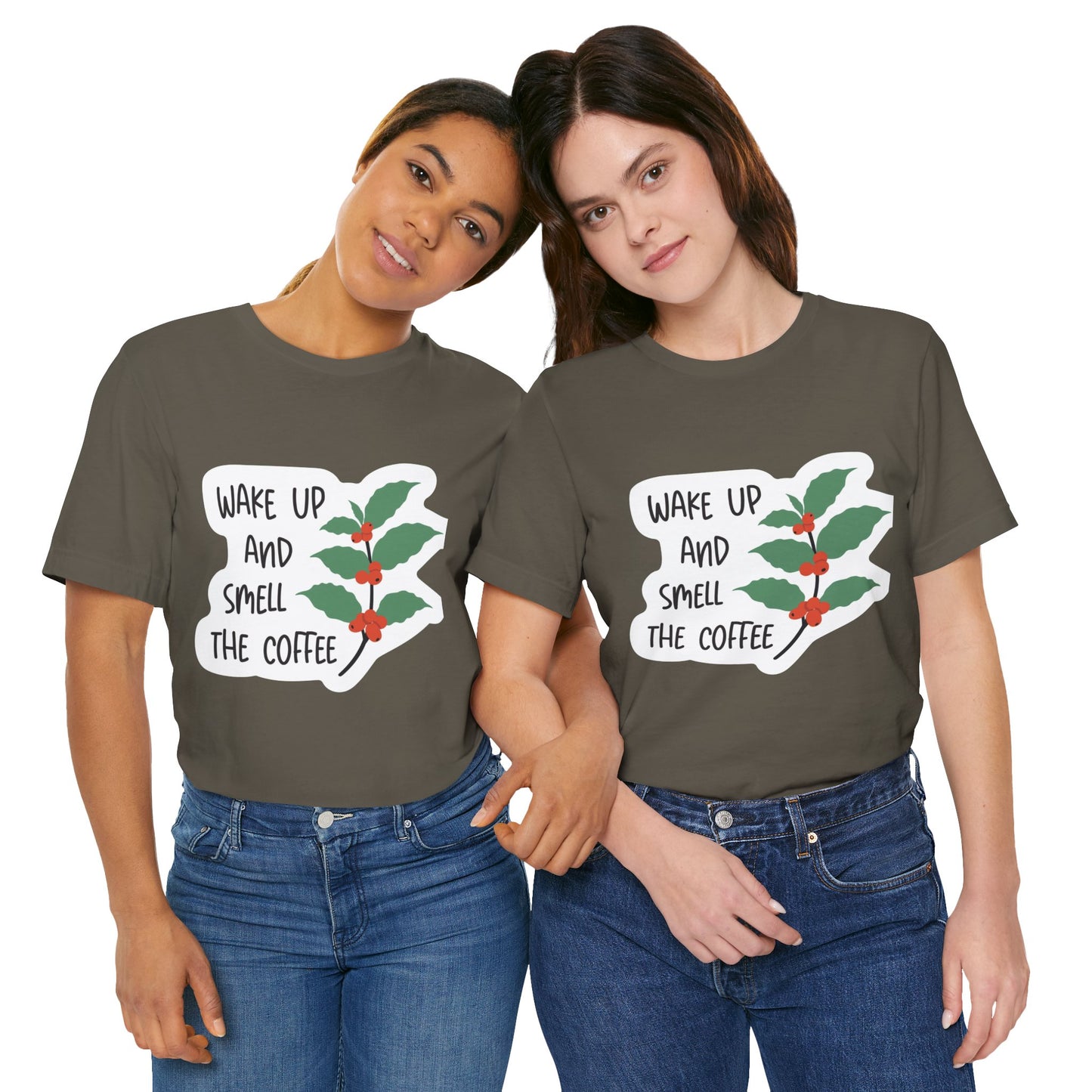 Wake Up and Smell the Coffee Tee  Coffee Plant Graphic T-Shirt
