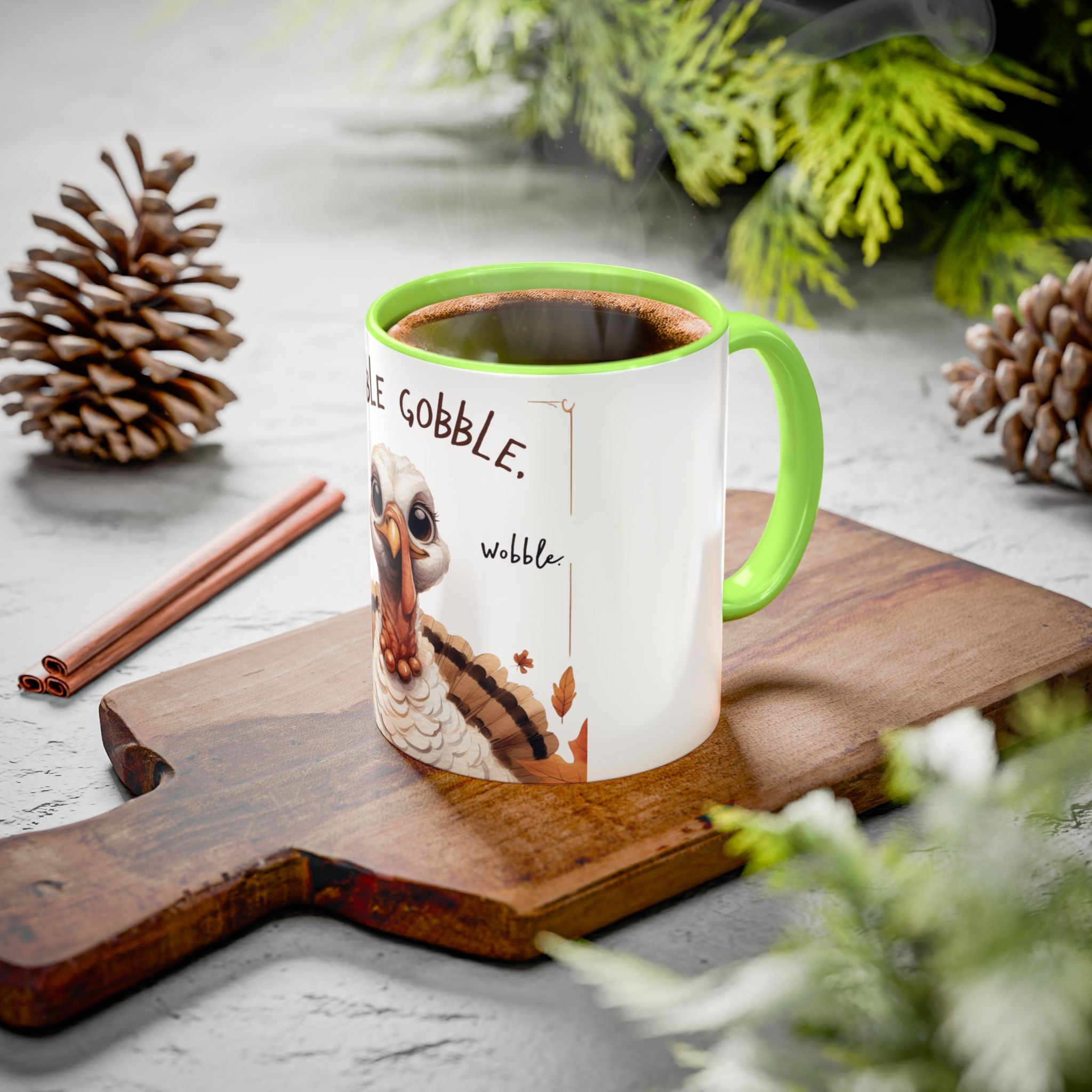 Mix cozy, aesthetic, and autumn-inspired sayings 🍁 Whimsical Thanksgiving Mug - Gobble Gobble Design